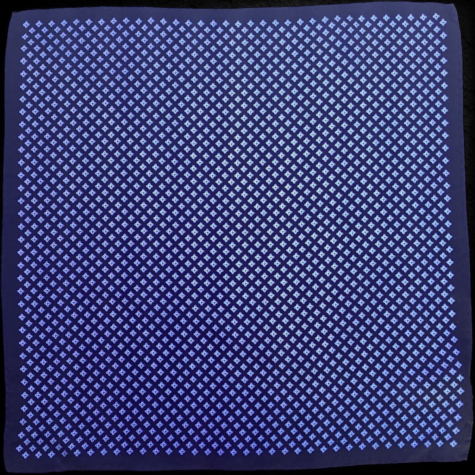 Pronto Uomo PRONTO UOMO Blue Geometric Pocket Square Silk Hand Rolled 13 Size ONE SIZE - 2 Thumbnail