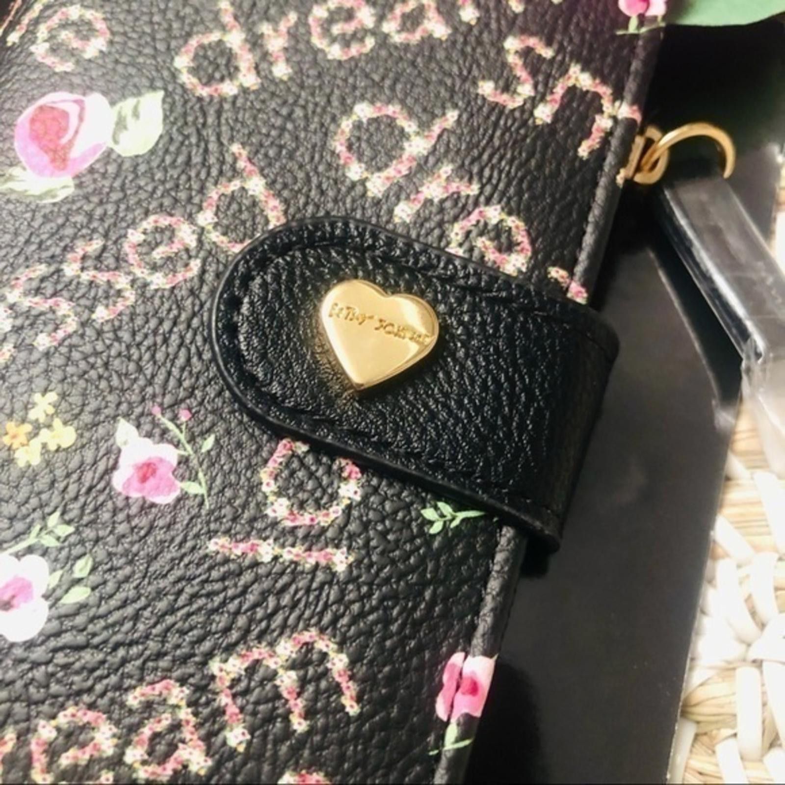 Designer Betsey Johnson Floral Print Wallet with Gold Accents Size ONE SIZE - 3 Thumbnail