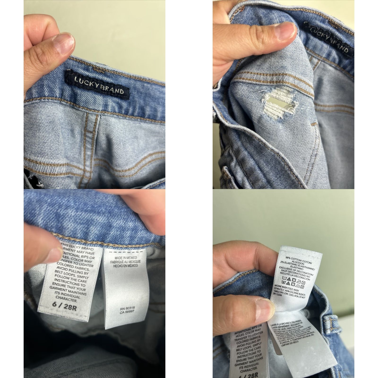 Lucky Brand Lucky Brand Bridgette Skinny Jeans - Light Wash Distressed High Rise 6R 27x29 Women Size ONE SIZE - 9 Thumbnail