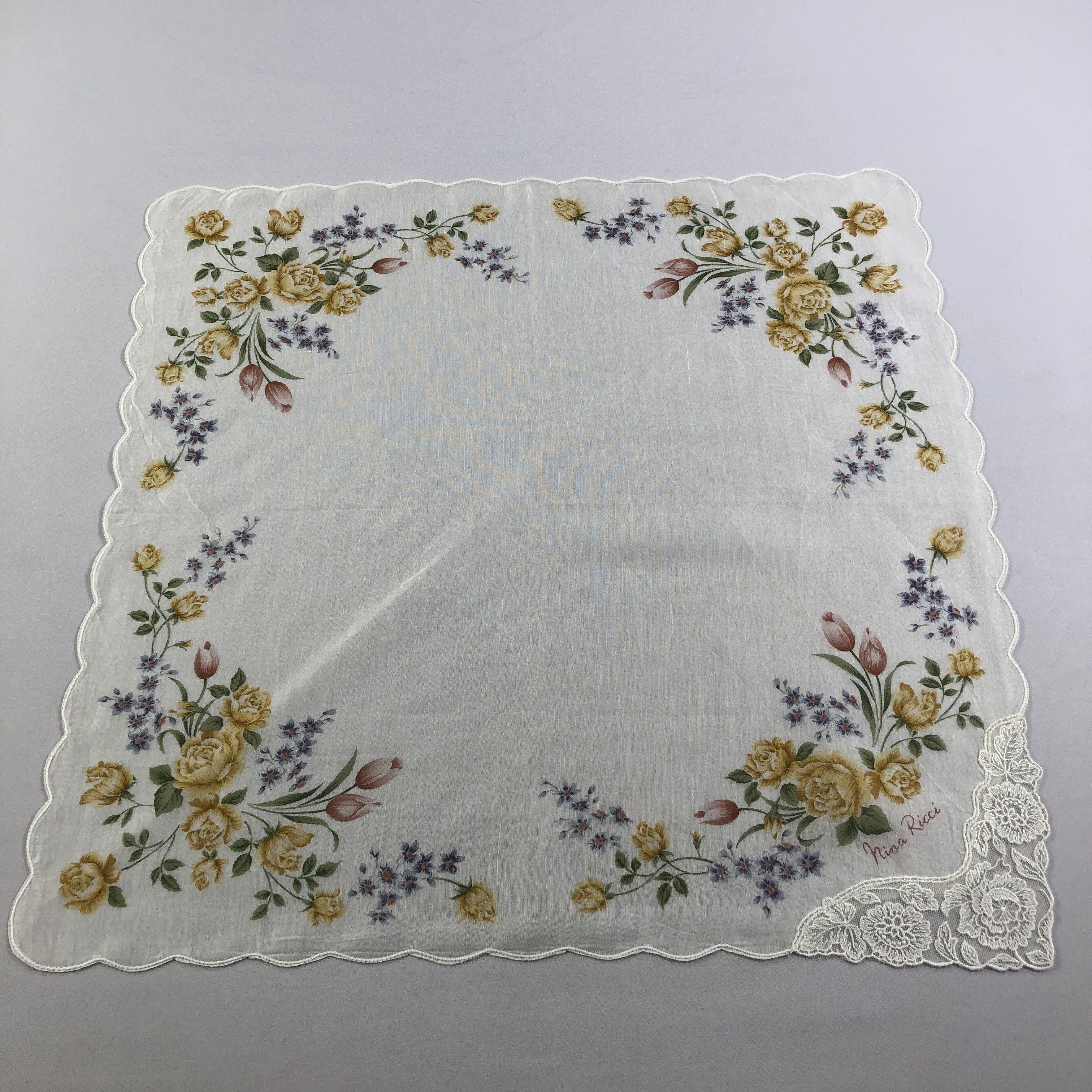 Nina Ricci Nina Ricci Laces Handkerchief Neckerchief Bandana H1572 Size ONE SIZE - 2 Thumbnail
