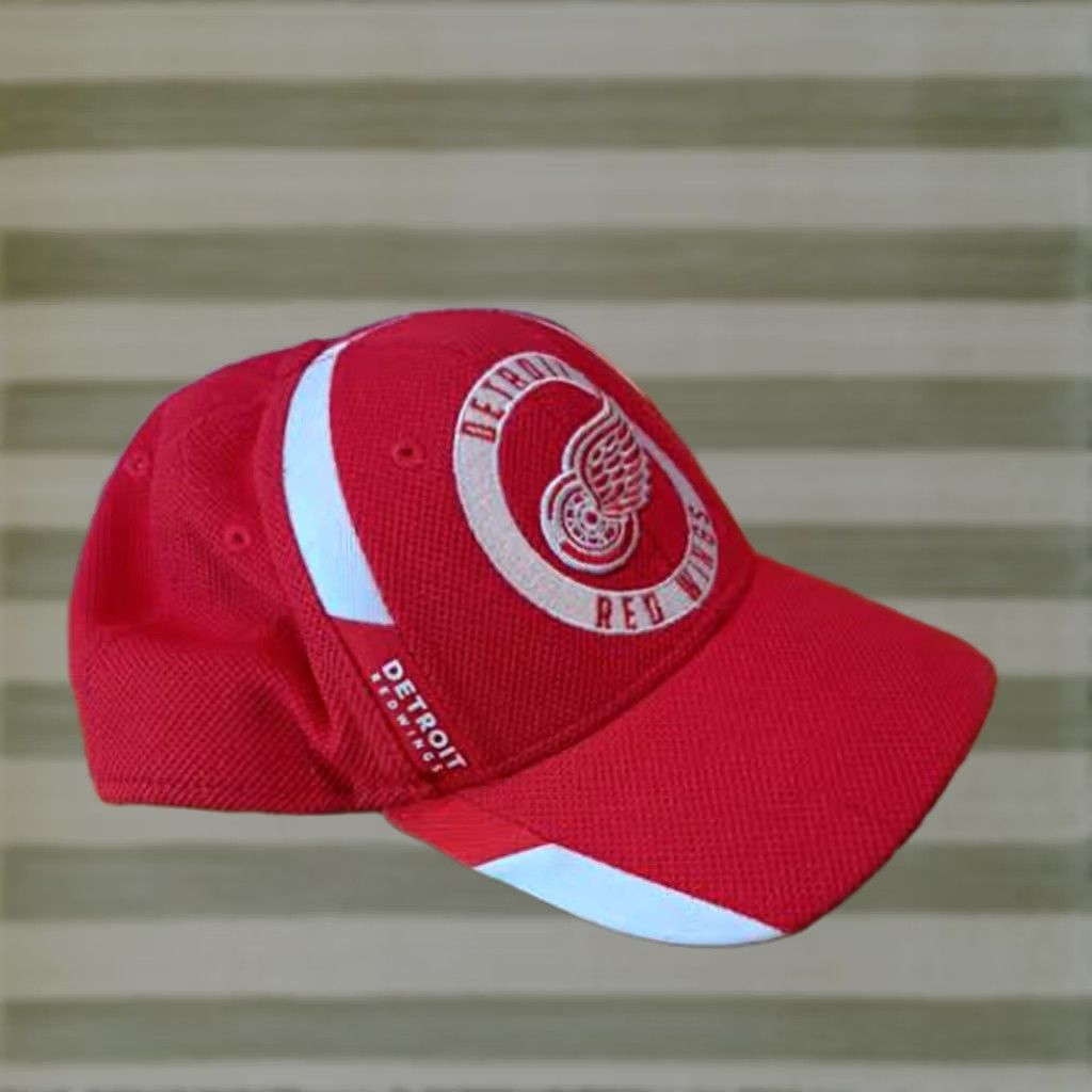 Adidas adidas Detroit Red Wings Hockey Fitted Hat LG/XL Stretch Red Baseball Cap Men XL Mens Sports Hat Size ONE SIZE - 1 Thumbnail