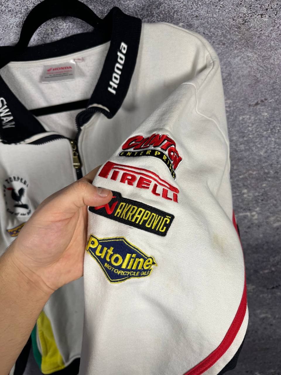 Honda × Vintage SWAN HONDA MOTOR SUPERBIKE RACING JACKET LONG SLEEVE FULL ZP Size US XL / EU 56 / 4 - 12 Thumbnail