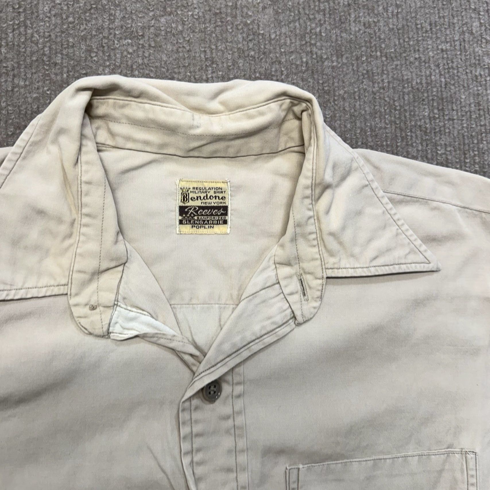 Vintage VINTAGE Reeves Work Shirt Men M Beige Cotton Sanforized 50s 40s Button-Front Long Sleeve Size US M / EU 48-50 / 2 - 5 Thumbnail