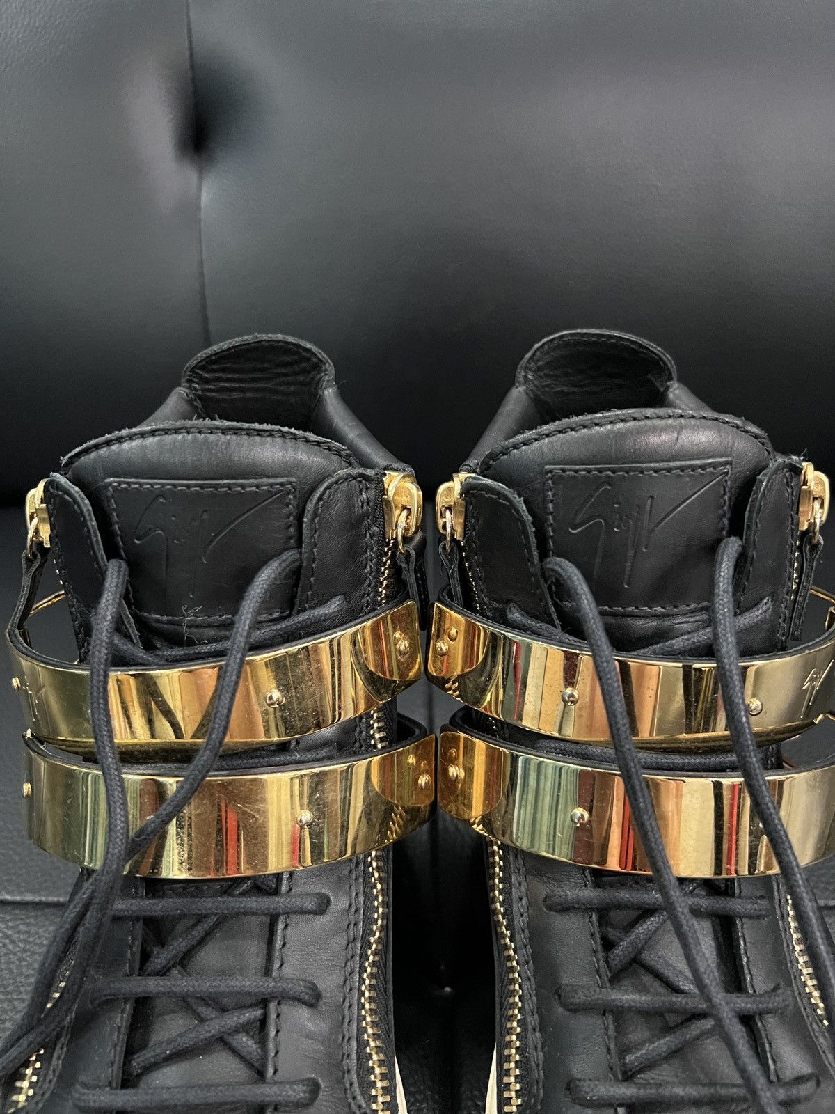 Giuseppe Zanotti Giuseppe Zanotti GZ Double Buckle High-Top Sneakers Size US 8 / IT 38 - 7 Thumbnail