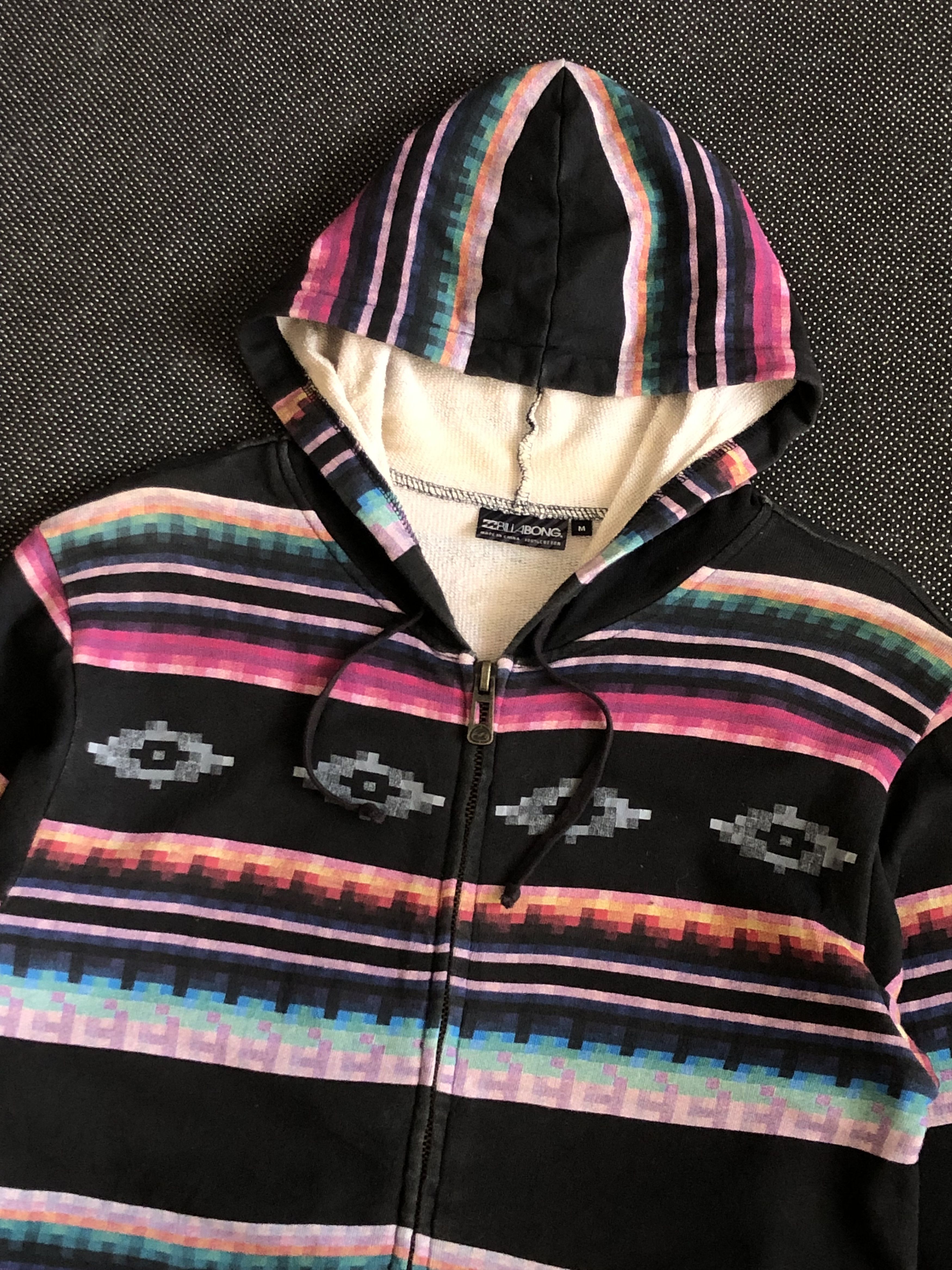 Billabong × Vintage RARE🔥VINTAGE Y2K BILLABONG NAVAJO AZTEC PRINT ZIPPER HOODIE Size US L / EU 52-54 / 3 - 6 Thumbnail