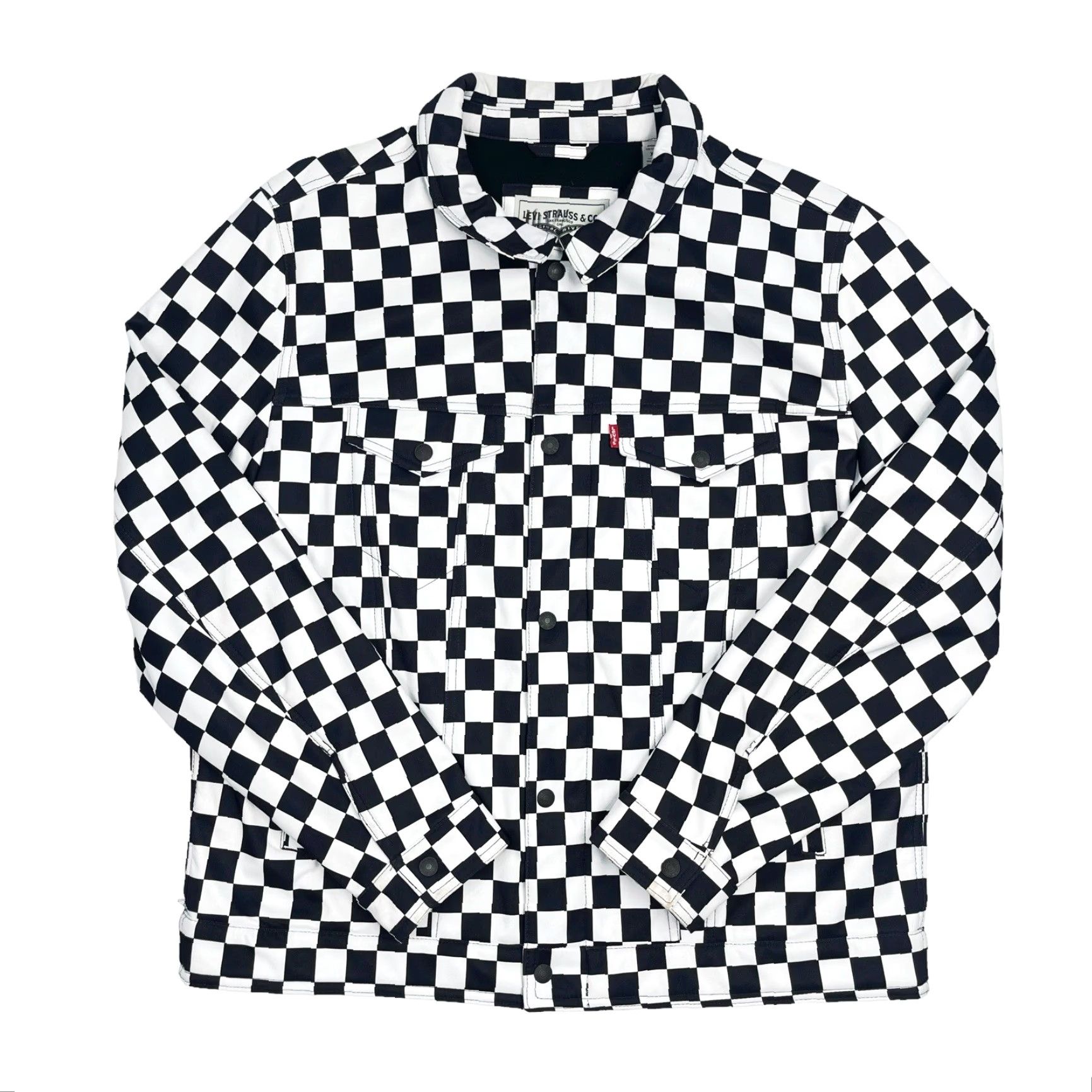 Levi's VINTAGE Levi’s Custom Bart Simpson Wasted Talent Punk Checker Print Jacket Mens XL Size US XL / EU 56 / 4 - 7 Thumbnail