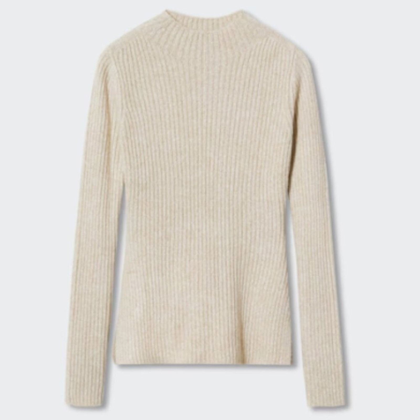 Mango Mango Shiny Ribbed Light Pastel Grey Sweater NWT Plus 1XL Size XXL / US 16-18 / IT 52-54 - 1 Thumbnail