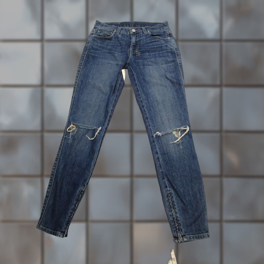 Ksubi Ksubi Jeans Womens 24 Blue Spray On Horizon Destroy Skinny Ankle Zip Size 42" / US 20 - 1 Thumbnail