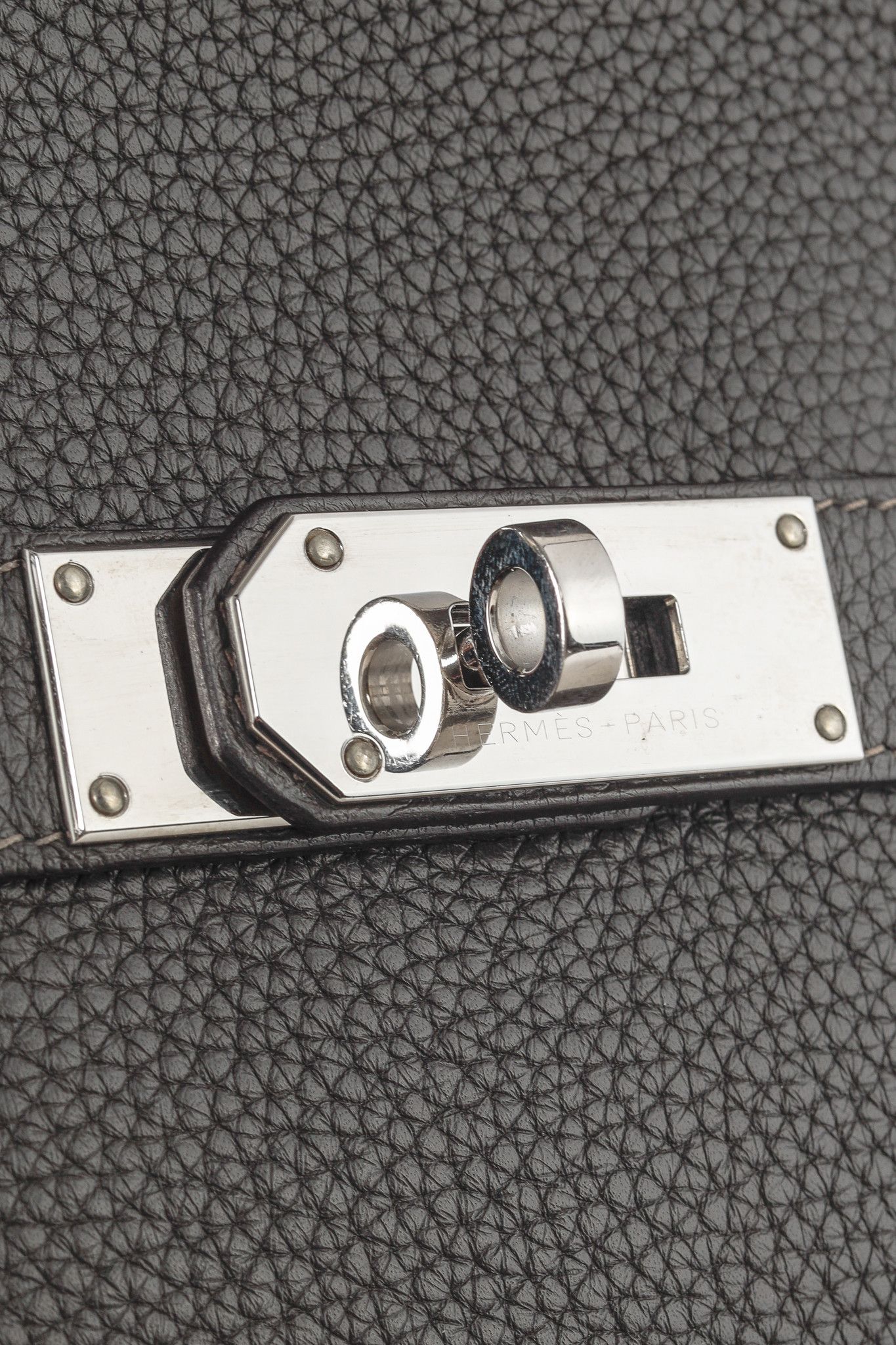 Hermes Hermes Jyspiere 34 Taurillon Clemence Graphite & Etoupe Bag Size ONE SIZE - 11 Thumbnail