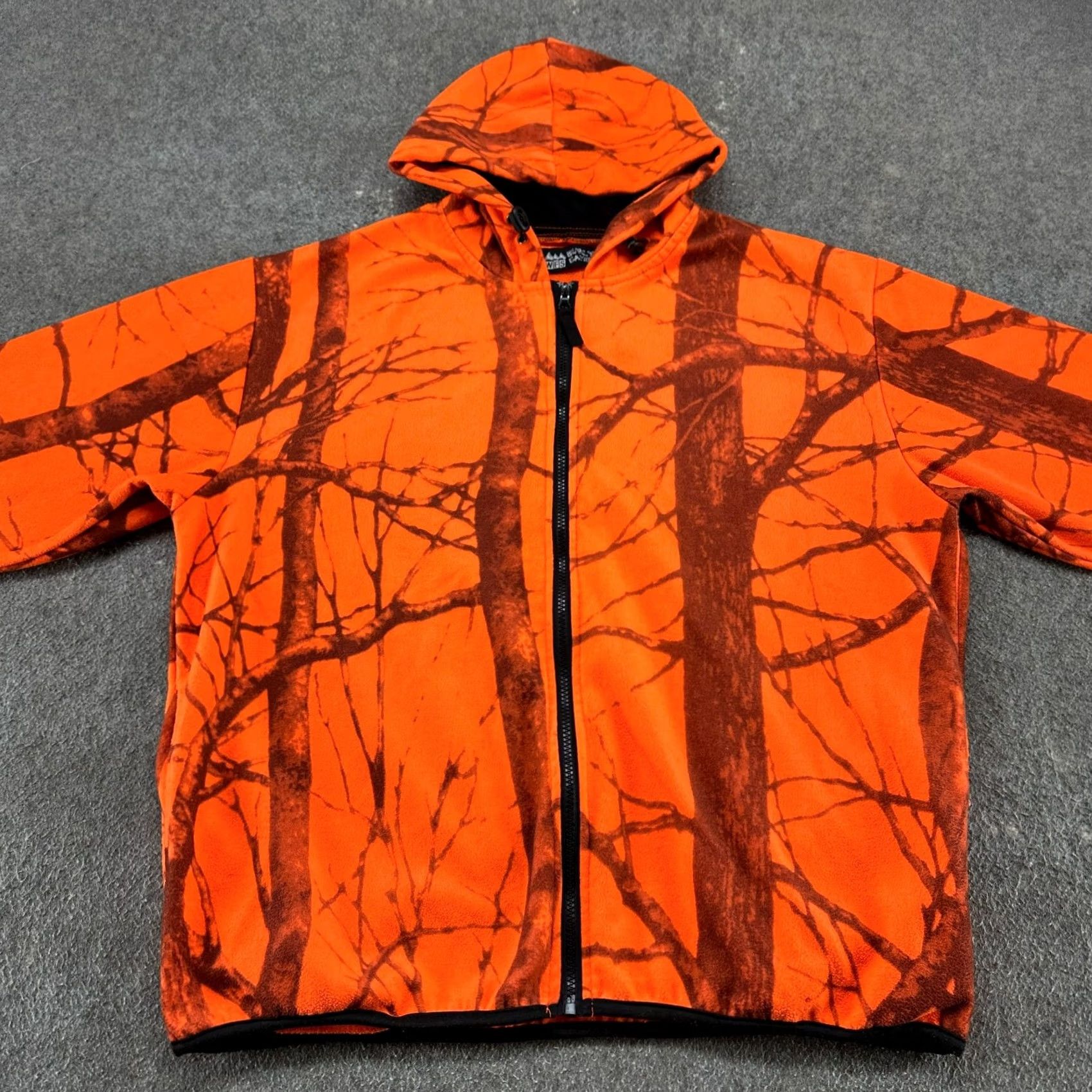 Realtree WFS Hoodie Mens L Orange Camo Pullover Hooded Fleece Pocket Camouflage Hunting RealTree Style Crew Neck Size US L / EU 52-54 / 3 - 3 Thumbnail