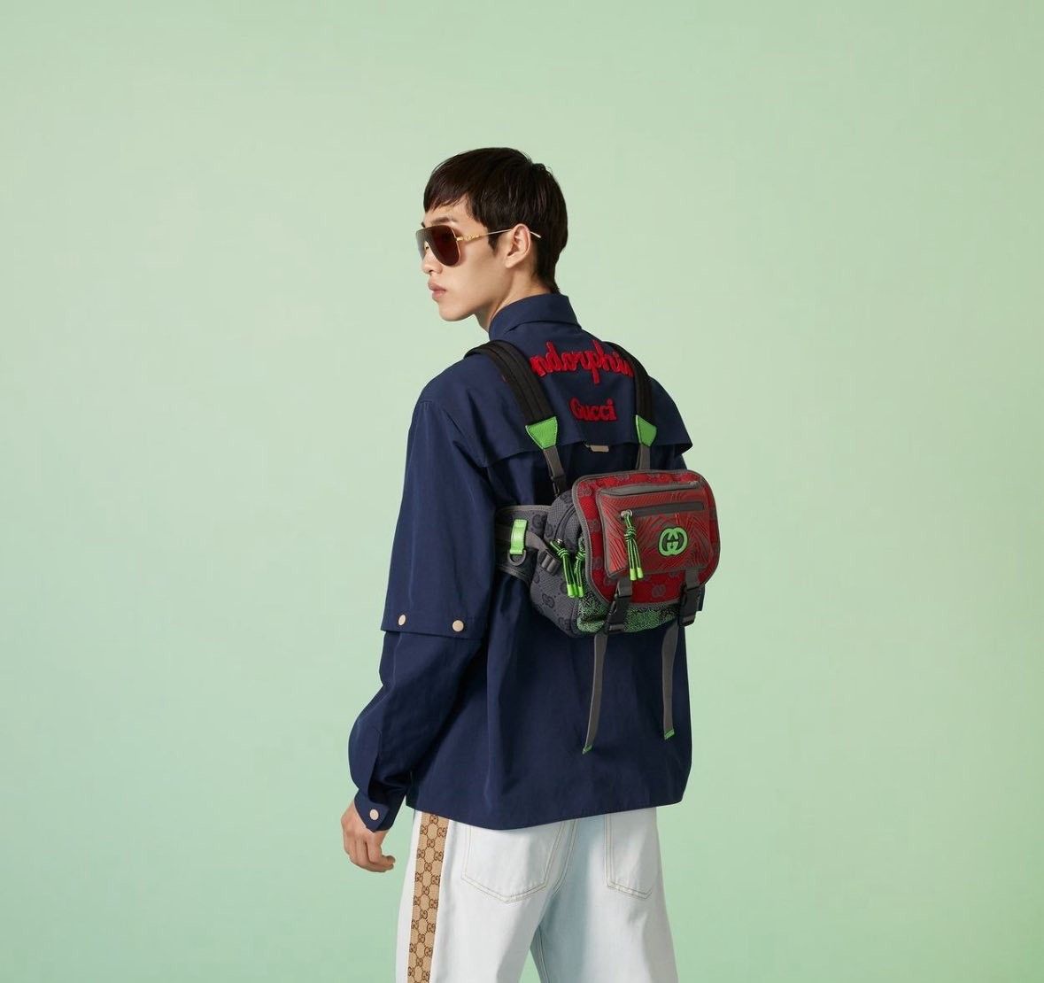 Gucci Gucci Nylon Red/Green Monogram Multi-Bag - Authentic Size ONE SIZE - 6 Thumbnail