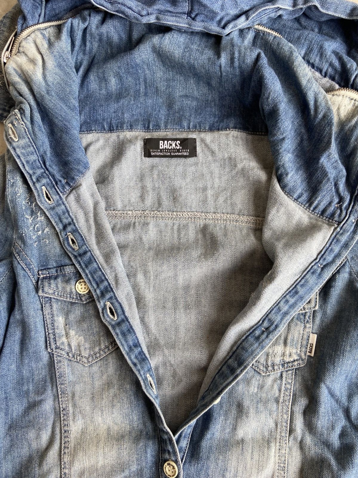 If Six Was Nine × Japanese Brand × Le Grande Bleu (L.G.B.) BACKS BONO Button Up Hoodie Denim Flannel Size US M / EU 48-50 / 2 - 6 Thumbnail