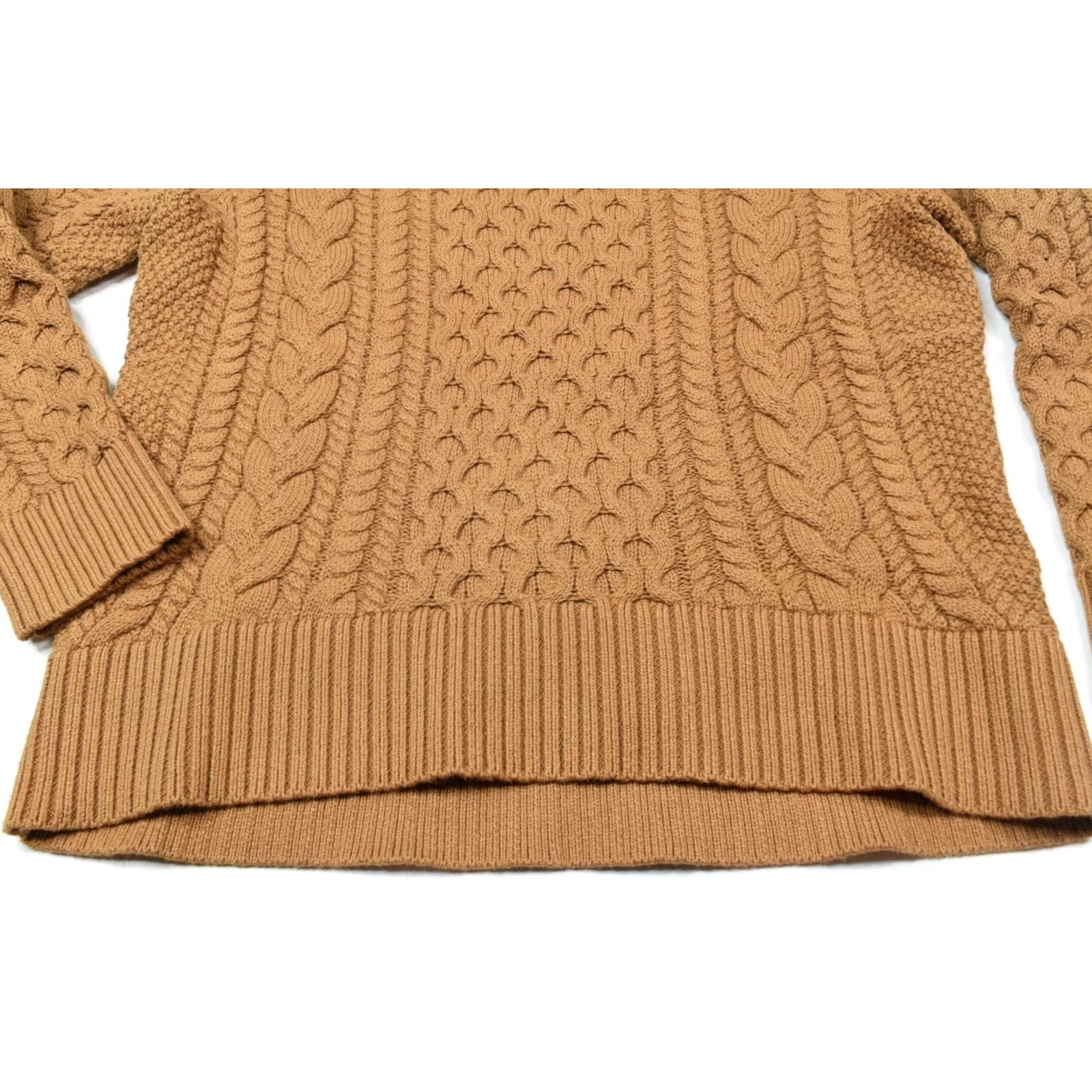 J.Crew J.Crew Cableknit Sweater Brown Cotton Long Sleeve Pullover Relaxed Womens Small S Crew Neck Casual Knit Pullover Winter Fall Spring Womens Size S / US 4 / IT 40 - 4 Thumbnail