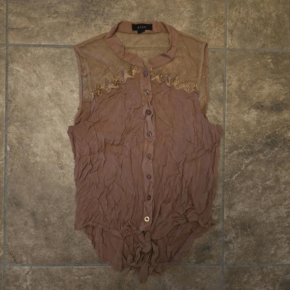 Designer Orange Muted Mine Button Down Blouse Size L / US 10 / IT 46 - 1 Thumbnail