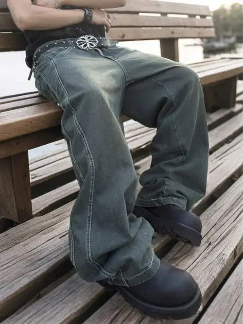 Japanese Brand Washed Baggy Jeans Size US 32 / EU 48 - 1 Thumbnail