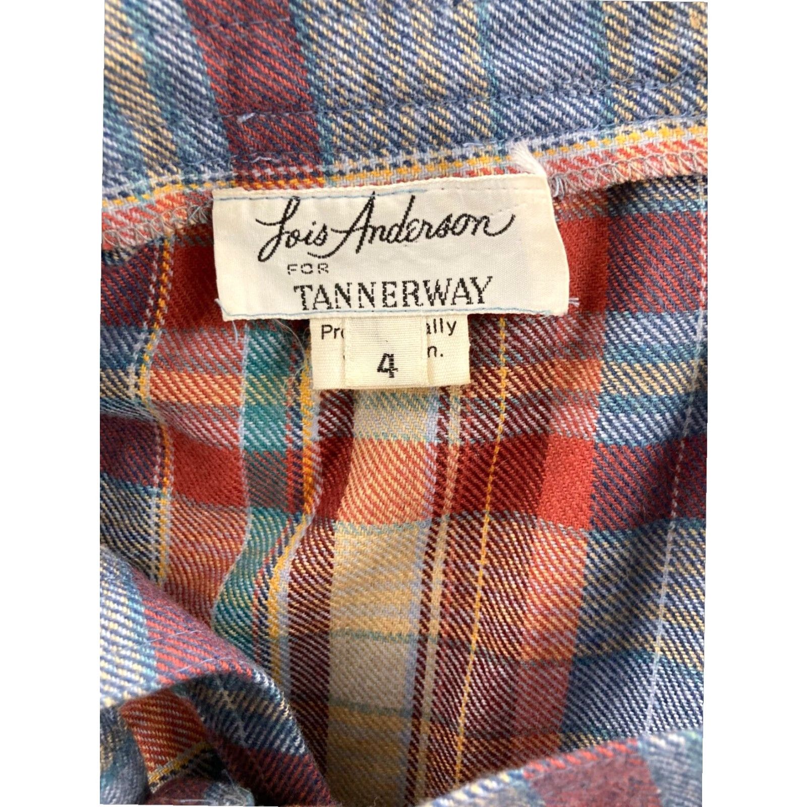 JW Anderson VINTAGE Lois Anderson Plaid A-Line Skirt Women's Size 4 Blue Knee Length Size 27" / US 4 / IT 40 - 6 Thumbnail
