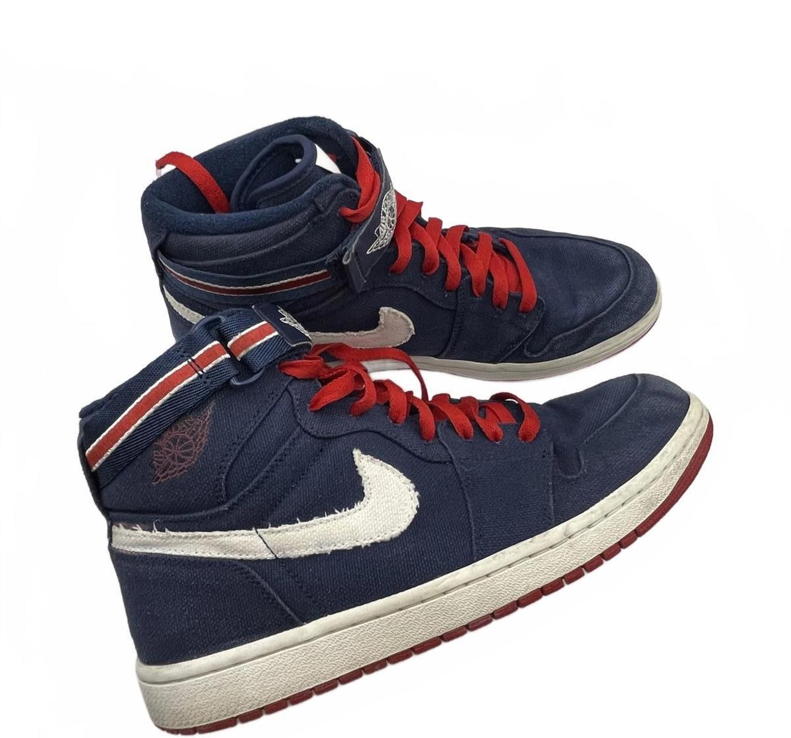 Nike Nike Air Jordan 1 Hi Strap Sneakers Men 11 Midnight Navy Red Size US 11 / EU 44 - 1 Thumbnail