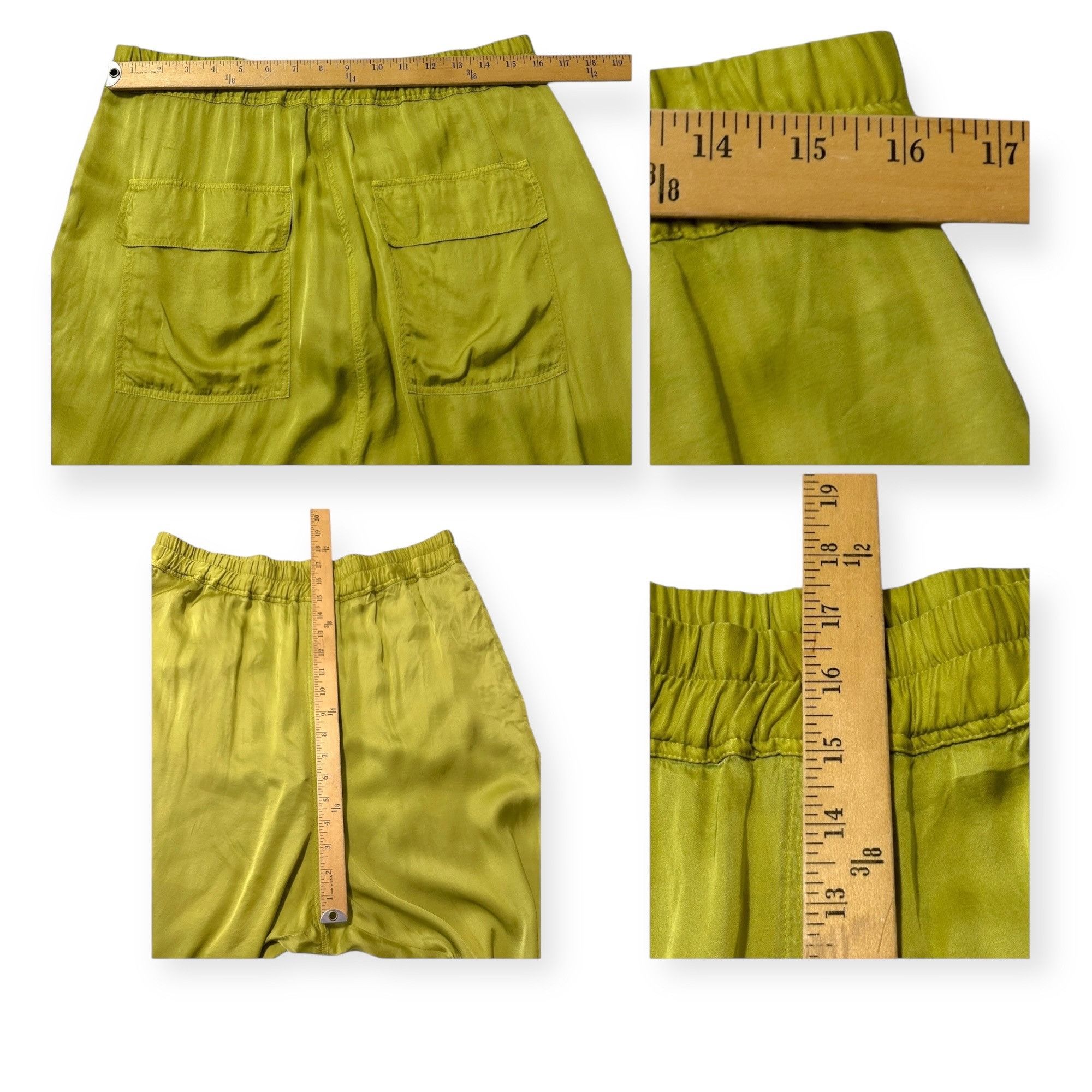 Nili Lotan Nili Lotan Safi Rayon Pant In Kiwi, Size L, Color Yellow, N Size 32" / US 10 / IT 46 - 11 Thumbnail