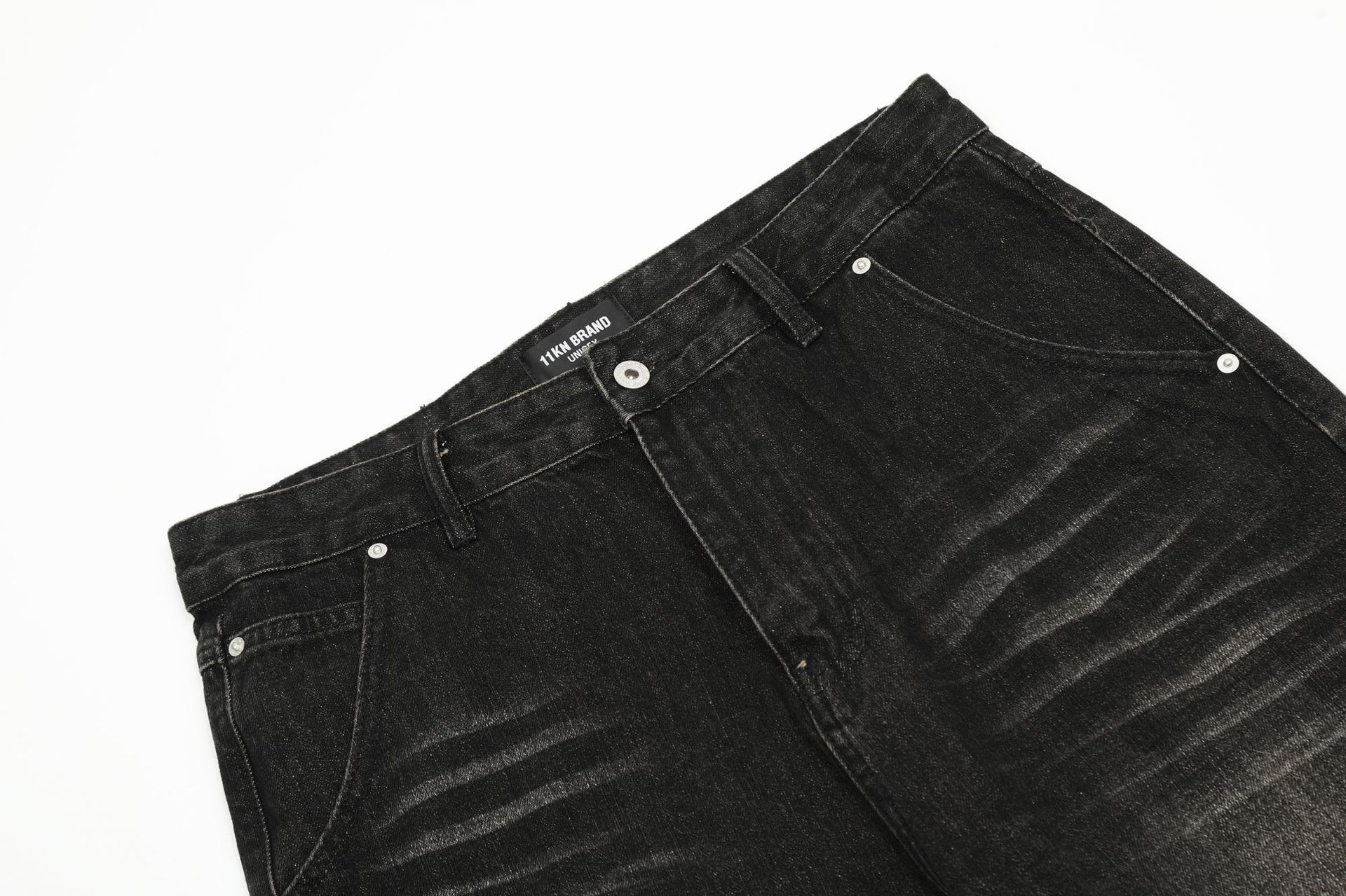 Vintage Men's washed retro straight distressed loose jeans Size US 32 / EU 48 - 3 Thumbnail