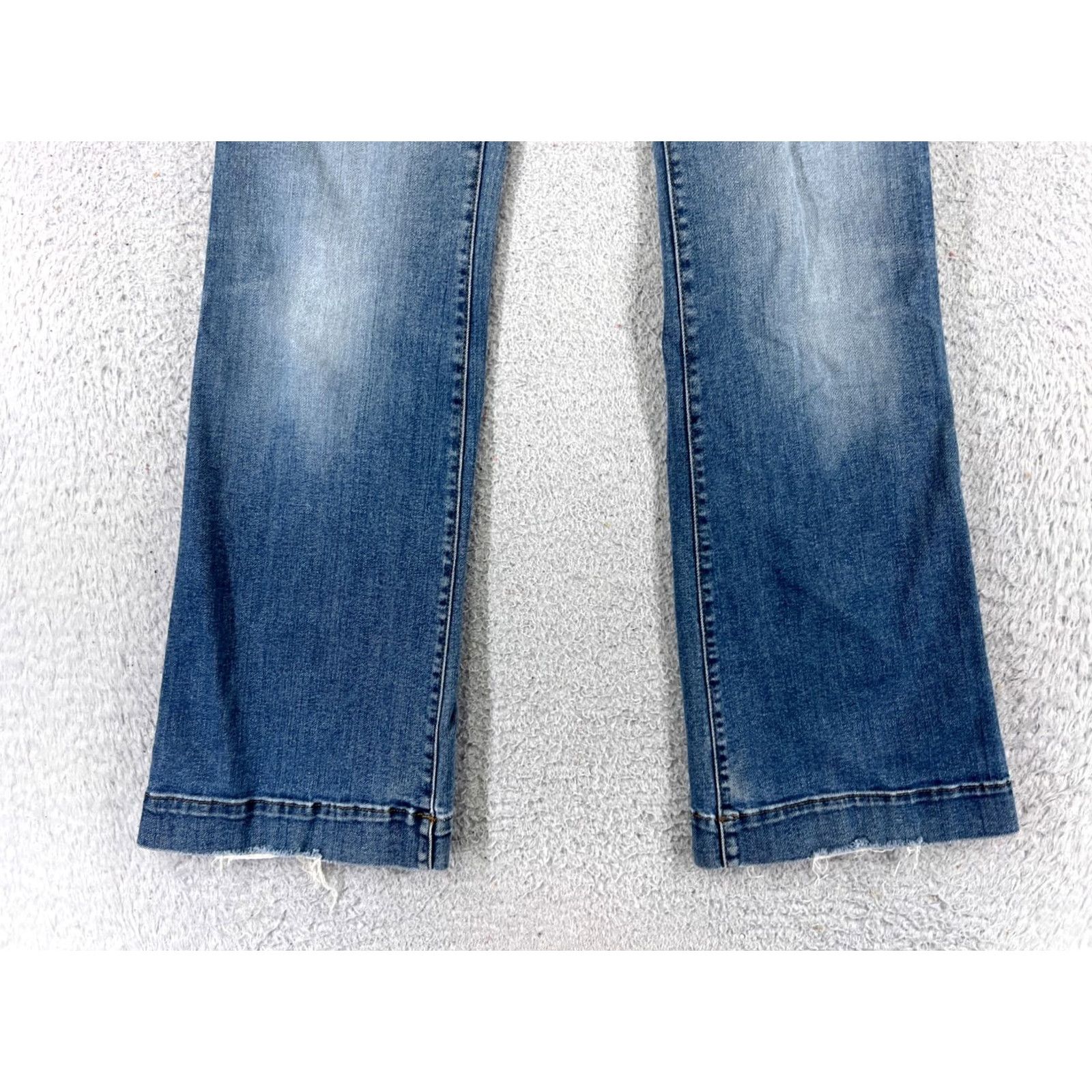 Eddie Bauer Eddie Bauer Jeans Womens 4 Blue Denim Flared Low Rise Stretch 29x31 Cotton Blend Pants Size 27" / US 4 / IT 40 - 2 Thumbnail