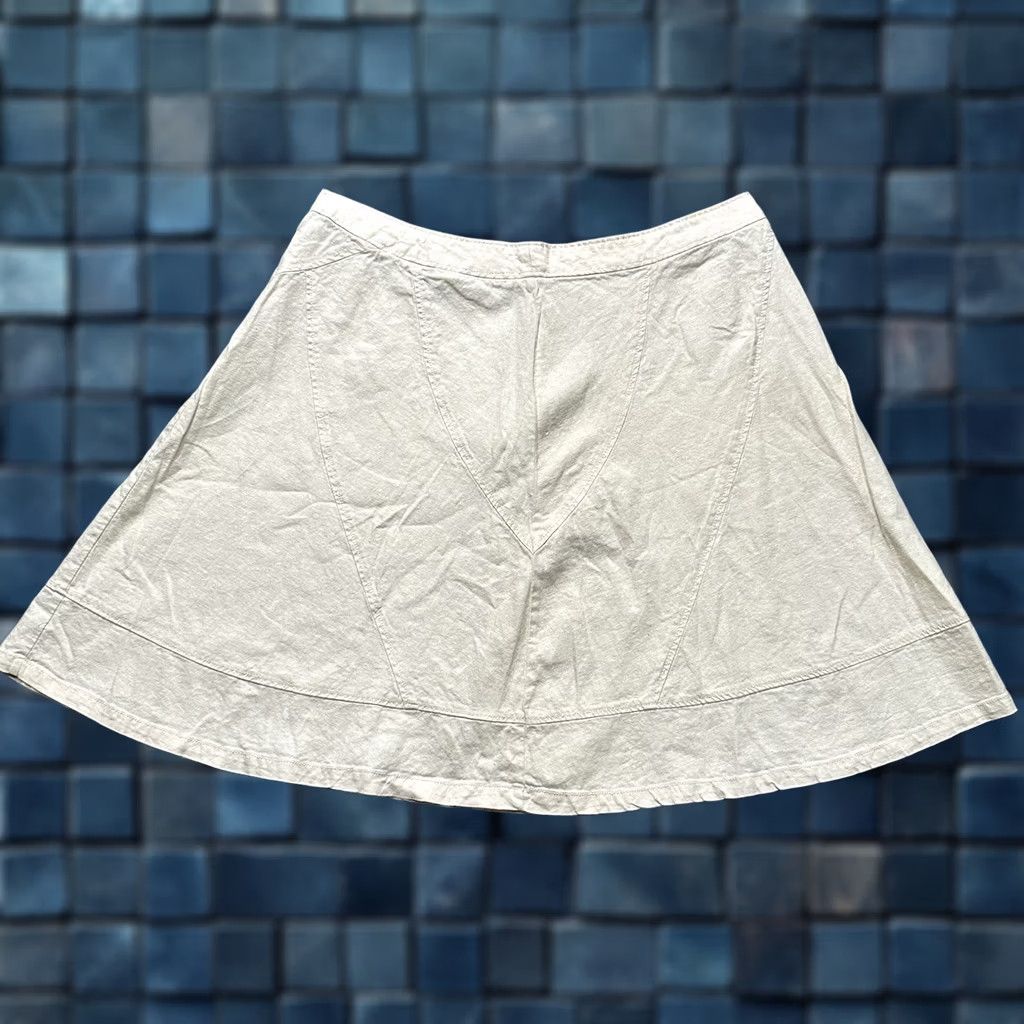 Merona Merona Skirt Womens 20W Plus White Skirt A-Line Linen Rayon Blend GUC Bohemian 90s Style Womens Size 42" / US 20 - 1 Thumbnail