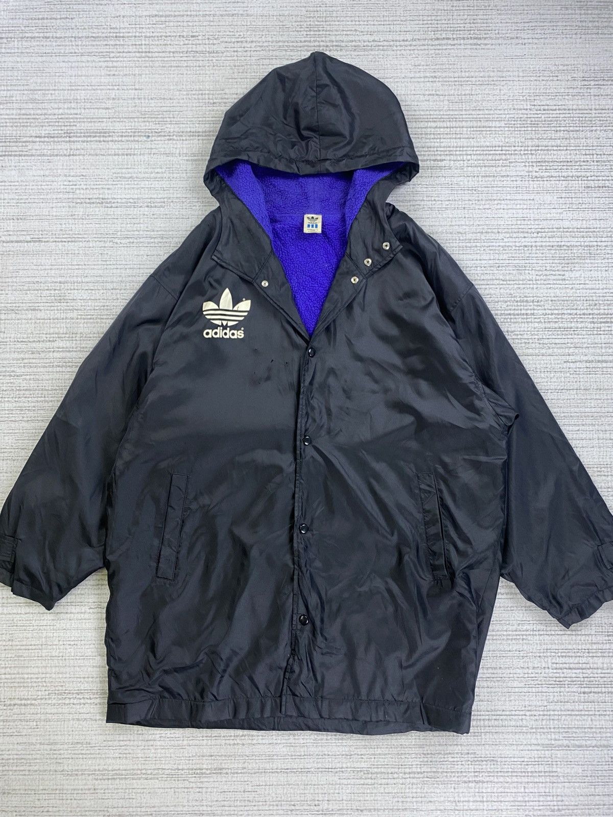 Adidas × Vintage Vintage 90s Adidas Big Logo Lined Sherpa Oversized Jacket Size US XL / EU 56 / 4 - 5 Thumbnail