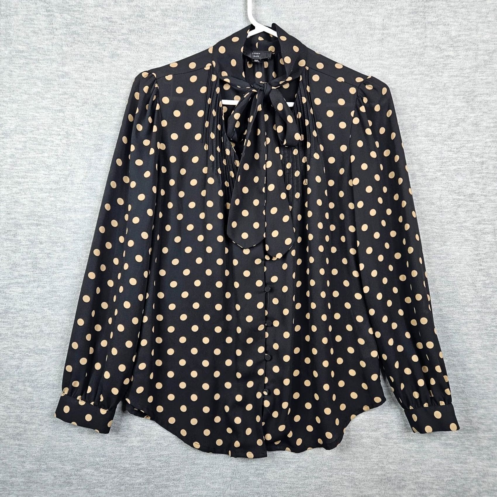 J.Crew J.CREW Button-Up Polka Dot Long Sleeve Tie Neck Shirt 00 Womens Multicolor Regular Size XS? Wait Size XXS / US 00 / IT 34 - 2 Thumbnail