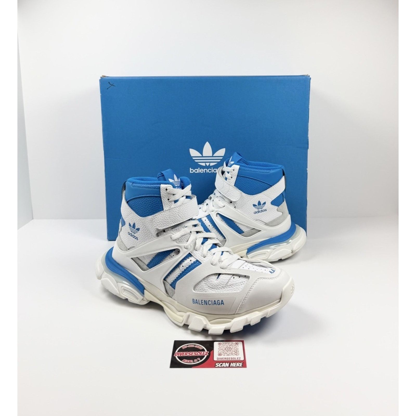 adidas gazelle silver green womens Balenciaga Triple S Adidas Blue White – Kicks Machine main image 1