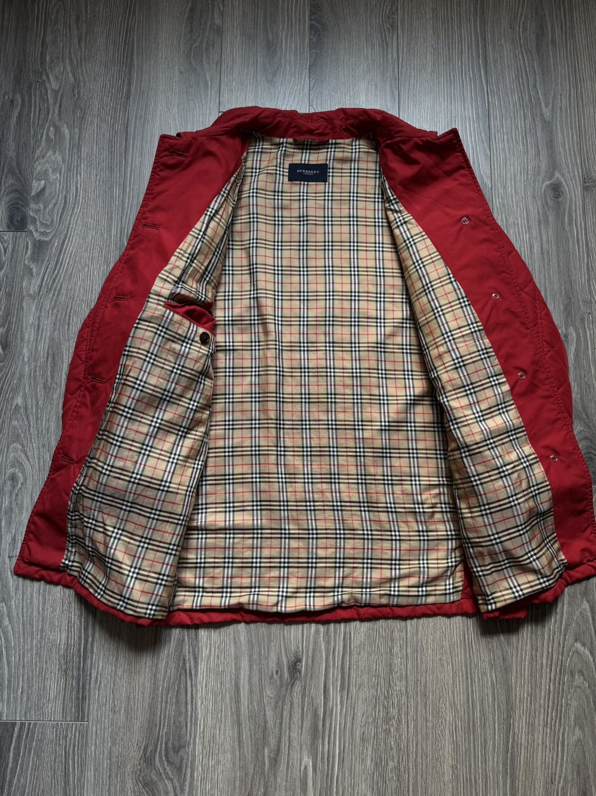 Burberry Burberry Coral Red Checkered Quilted Jacket 44 Size M / US 6-8 / IT 42-44 - 6 Thumbnail