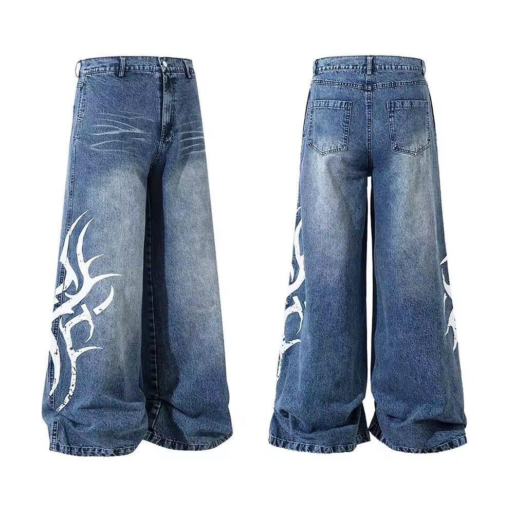 Jean × Other Streetwear Design Baggy Wide Leg Jeans Pants Size US 31 - 8 Thumbnail