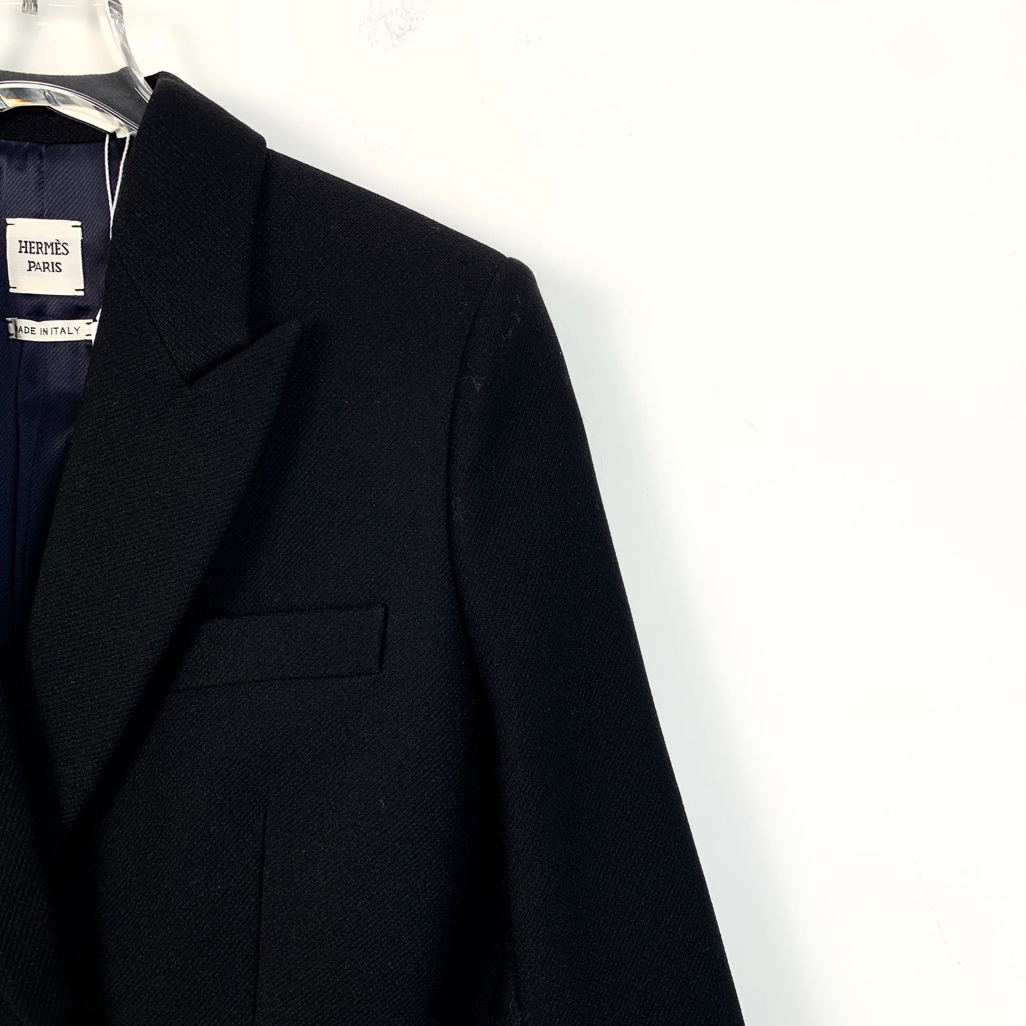 Hermes Hermès Black Double-Breasted Wool-Blend Blazer Size 34 XXS M Size XS / US 0-2 / IT 36-38 - 5 Thumbnail