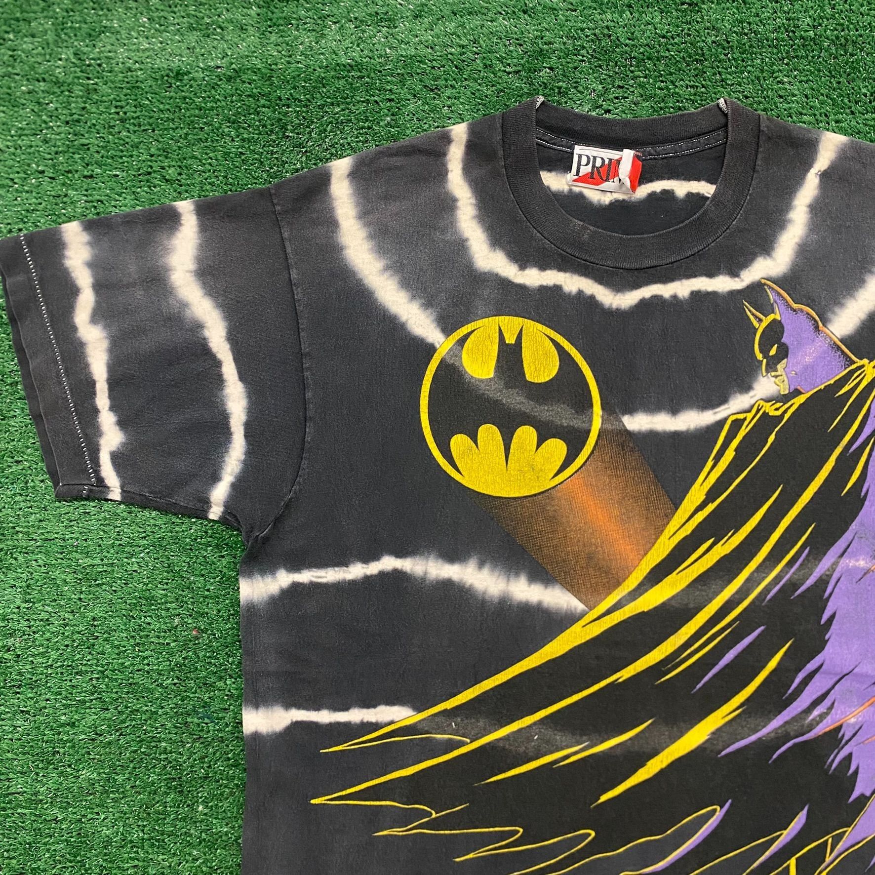 DC Comics Vintage 80s Batman Tie Dye Baggy Single Stitch AOP T-Shirt Size US XL / EU 56 / 4 - 2 Thumbnail
