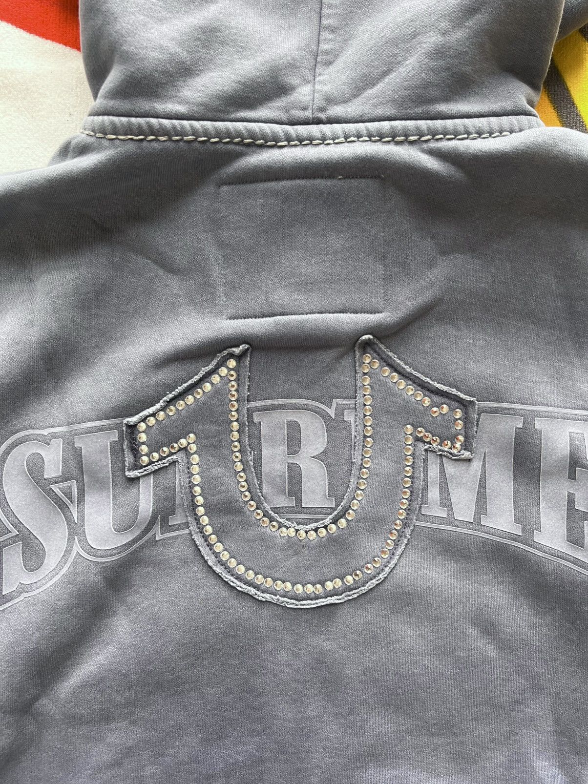 Supreme × True Religion Supreme x True Religion Zip-Up Hoodie blue Indigo rhinestone Size US M / EU 48-50 / 2 - 20 Thumbnail
