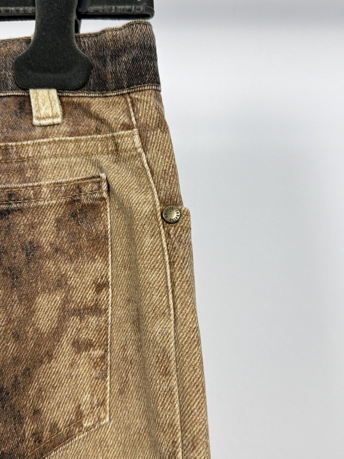 Roberto Cavalli Roberto Cavalli 2000’s Flared Leopard Explosion Denim Jeans Size 28" / US 6 / IT 42 - 8 Thumbnail