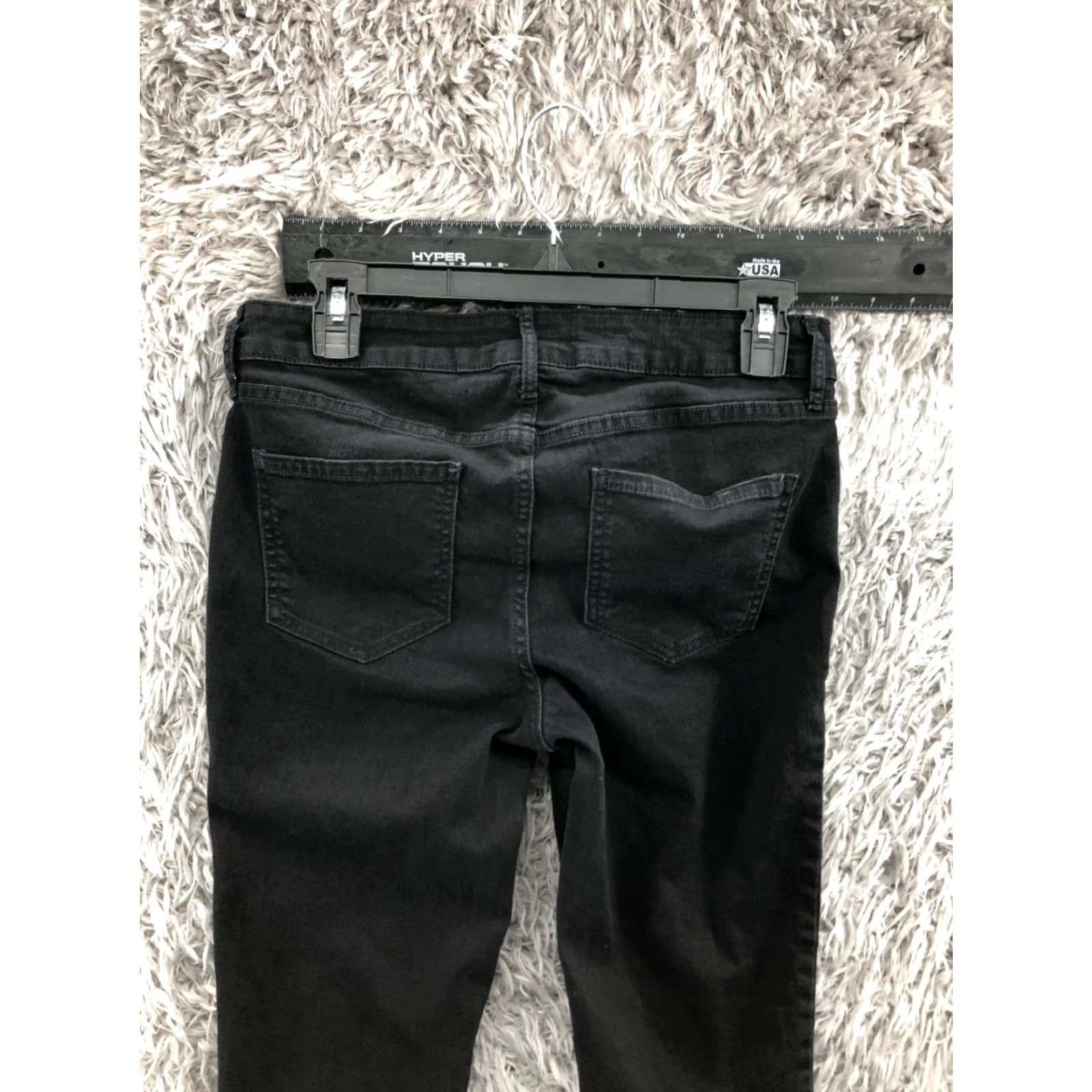 Old Navy Old Navy Super Skinny Jeans Womens Dark Wash 8 Short Black 5-Pocket Denim Cotton Zip Button Logo Belt Loops Size 30" / US 8 / IT 44 - 6 Thumbnail