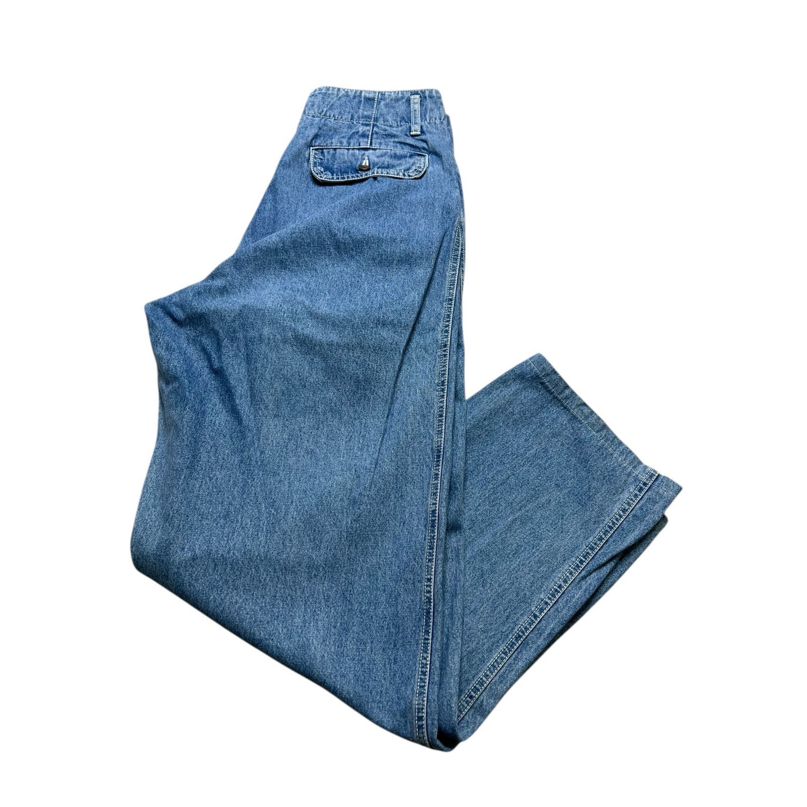 Vintage Vintage Lizwear Women’s Wide Leg Blue Denim Jeans Sz 10 Size 32" / US 10 / IT 46 - 11 Thumbnail