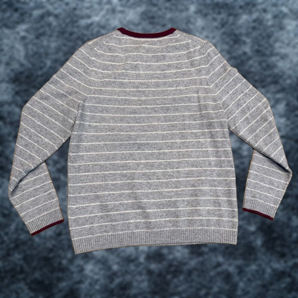 Vintage LL Bean Classic Cashmere Crewneck Sweater Women’s Size Small Grey Stripe Pullover 100% Size S / US 4 / IT 40 - 1 Thumbnail
