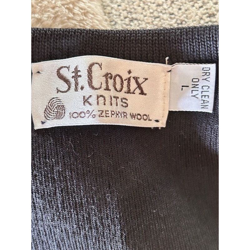 St. Croix St. Croix Knits 80s Black 100% Zephyr Wool Vest size Large Size US L / EU 52-54 / 3 - 4 Thumbnail