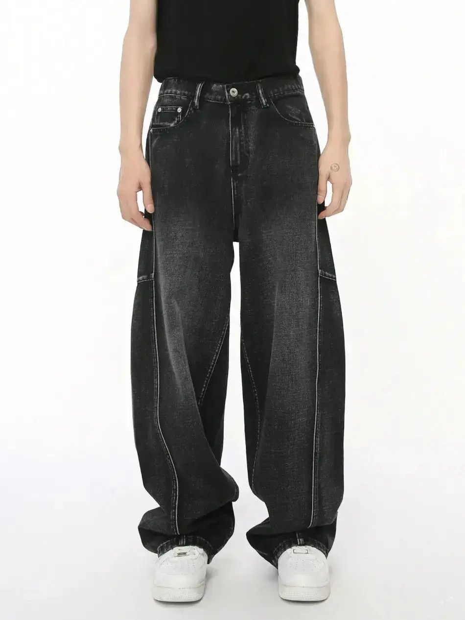 Japanese Brand Retro straight leg wide leg patchwork jeans Size US 32 / EU 48 - 1 Thumbnail