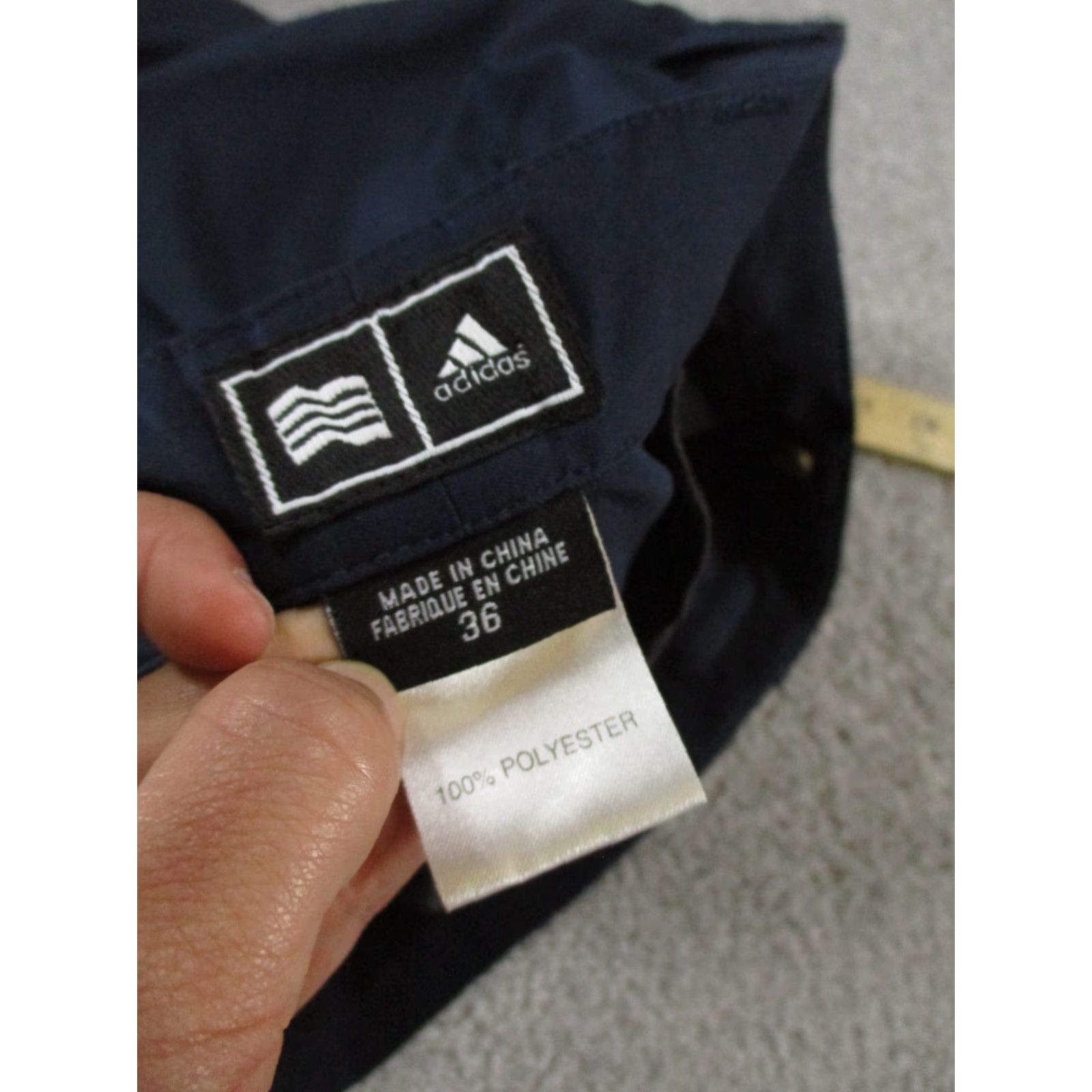 Adidas Adidas Shorts Mens 36 Navy Blue Polyester Lightweight Pleated Front Chinos Size US 36 / EU 52 - 7 Thumbnail