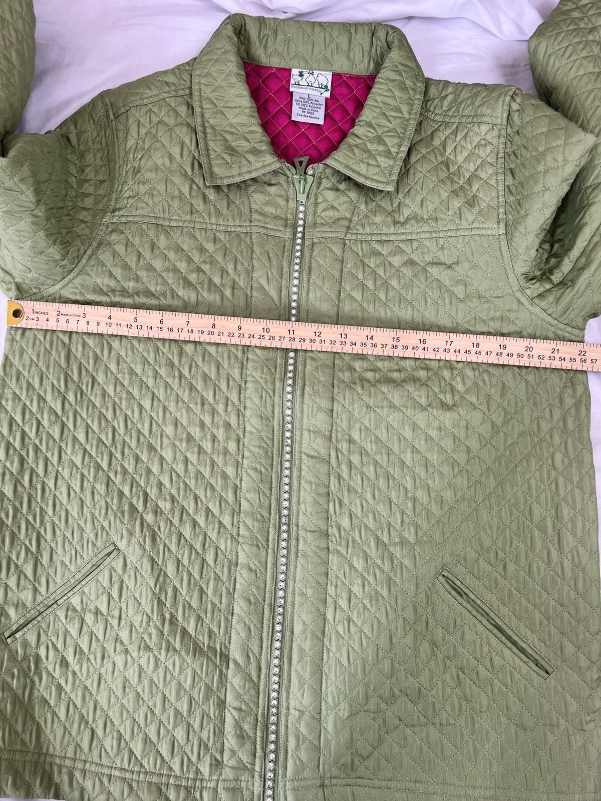 Quacker Factory Quacker Factory light green silk jacket size L Size L / US 10 / IT 46 - 7 Thumbnail