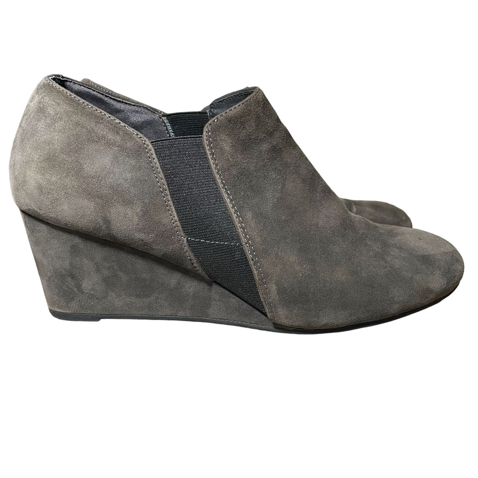 Vionic Vionic Elevated Stanton Slate Grey Suede Wedge Booties US 10 Size US 10 / IT 40 - 1 Thumbnail