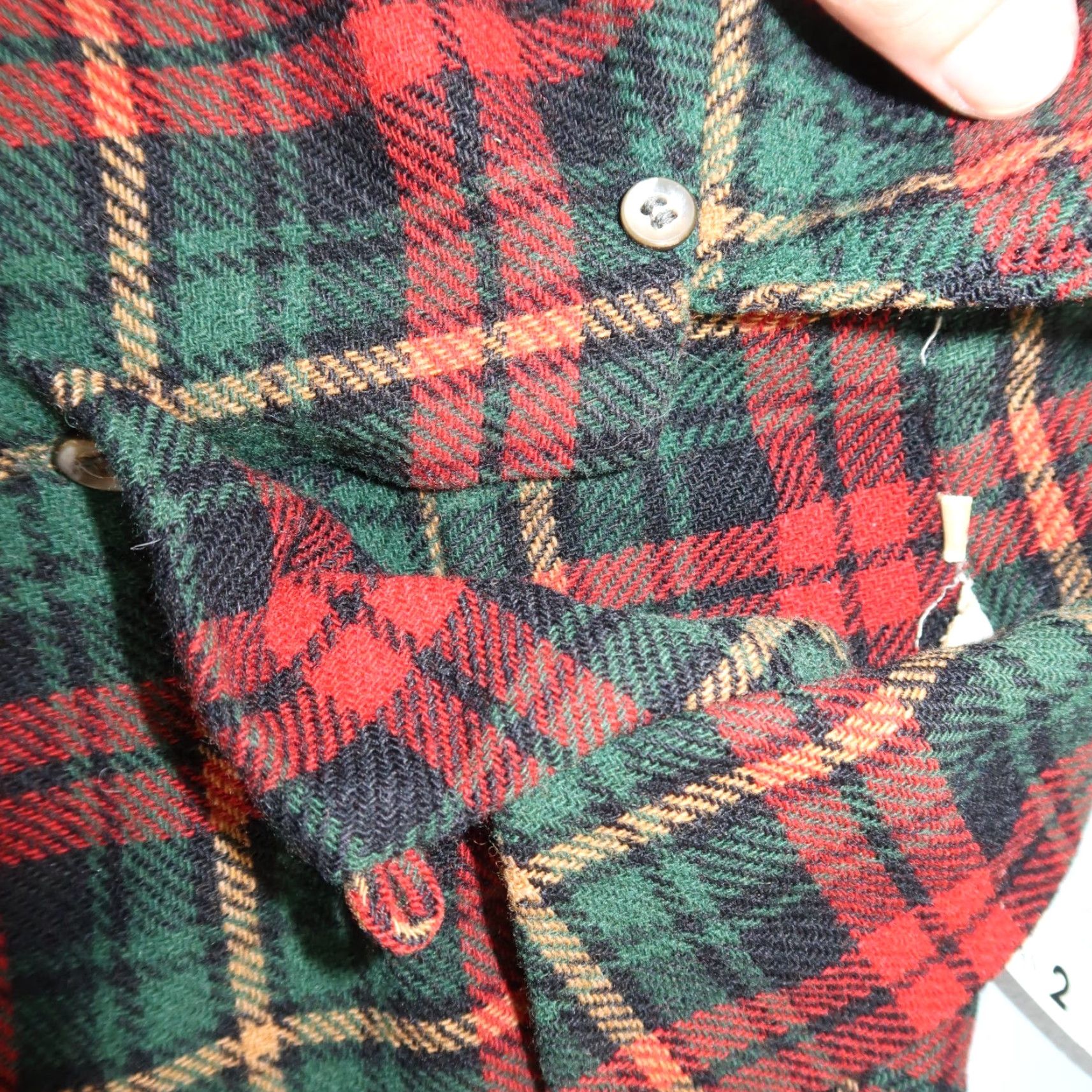 Vintage VINTAGE 60s Wool Button-Up Shirt Men Regular M Red Plaid Flannel Winter Rockabilly Size US M / EU 48-50 / 2 - 7 Thumbnail