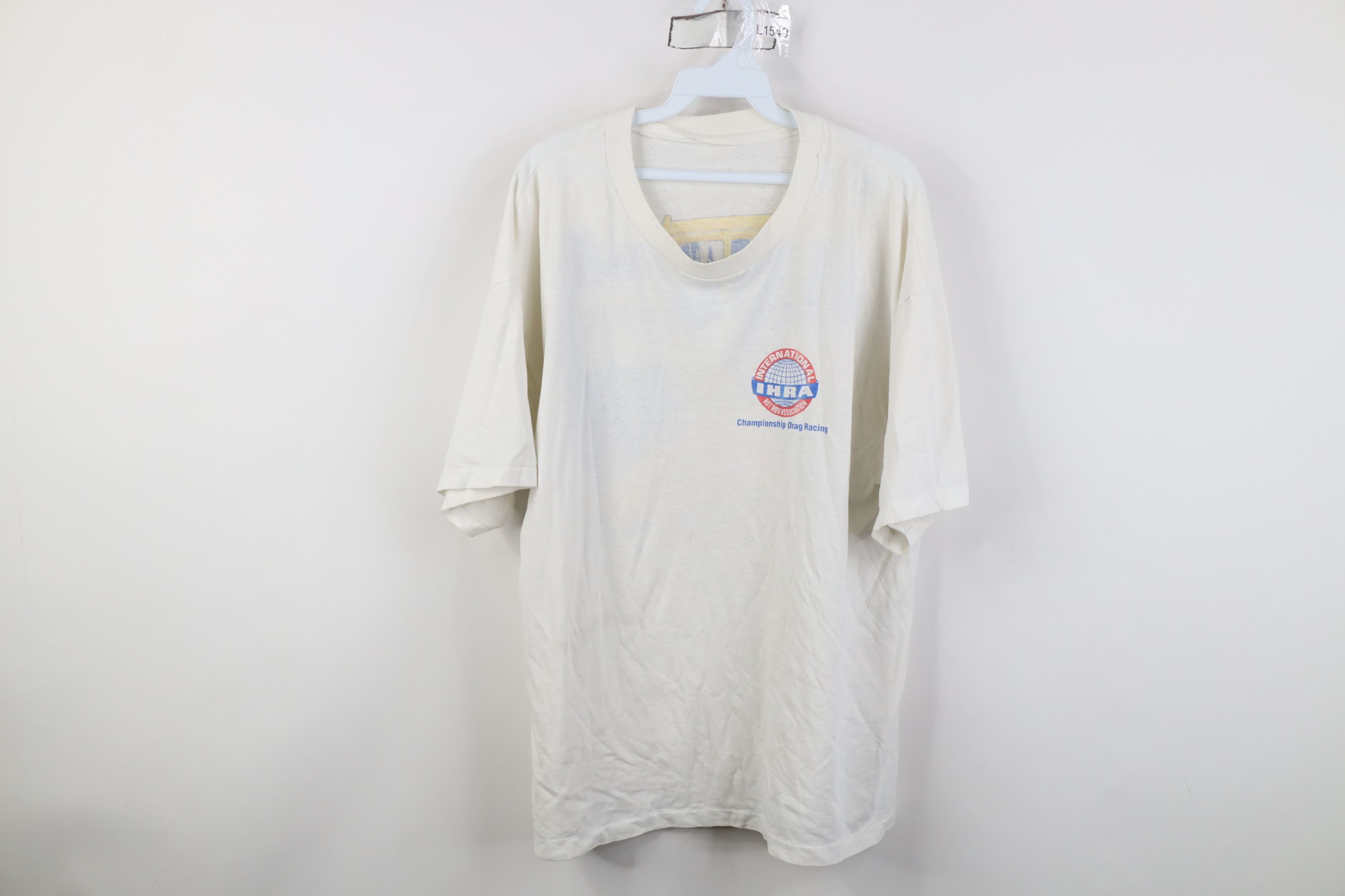 Vintage 90s Print IHRA Championship Drag Racing T-Shirt USA
