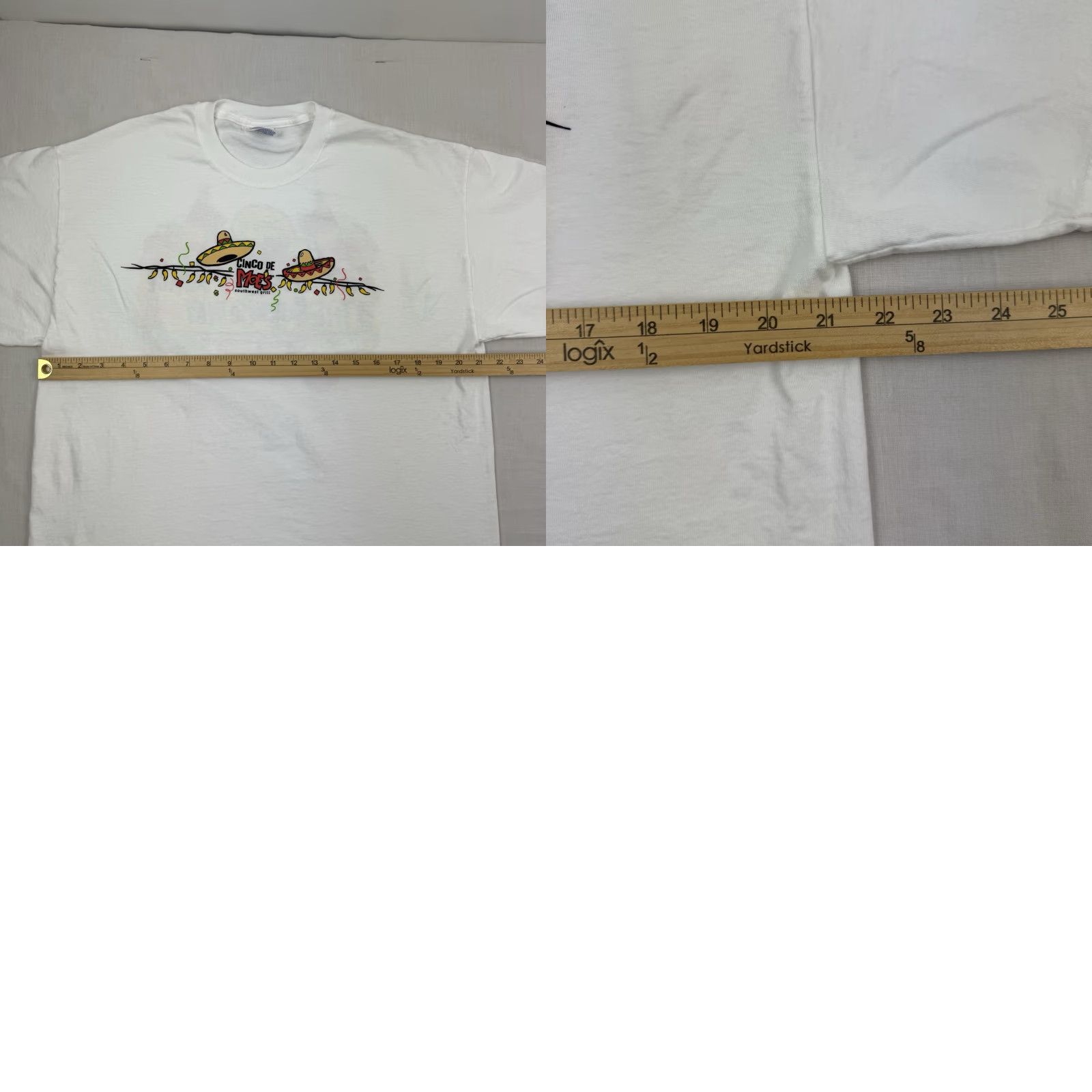 Hanes VINTAGE Hanes T-Shirt 90s Shirt Adult Large White Cinco De Mayo Promo Tee Mens L Size US L / EU 52-54 / 3 - 8 Thumbnail