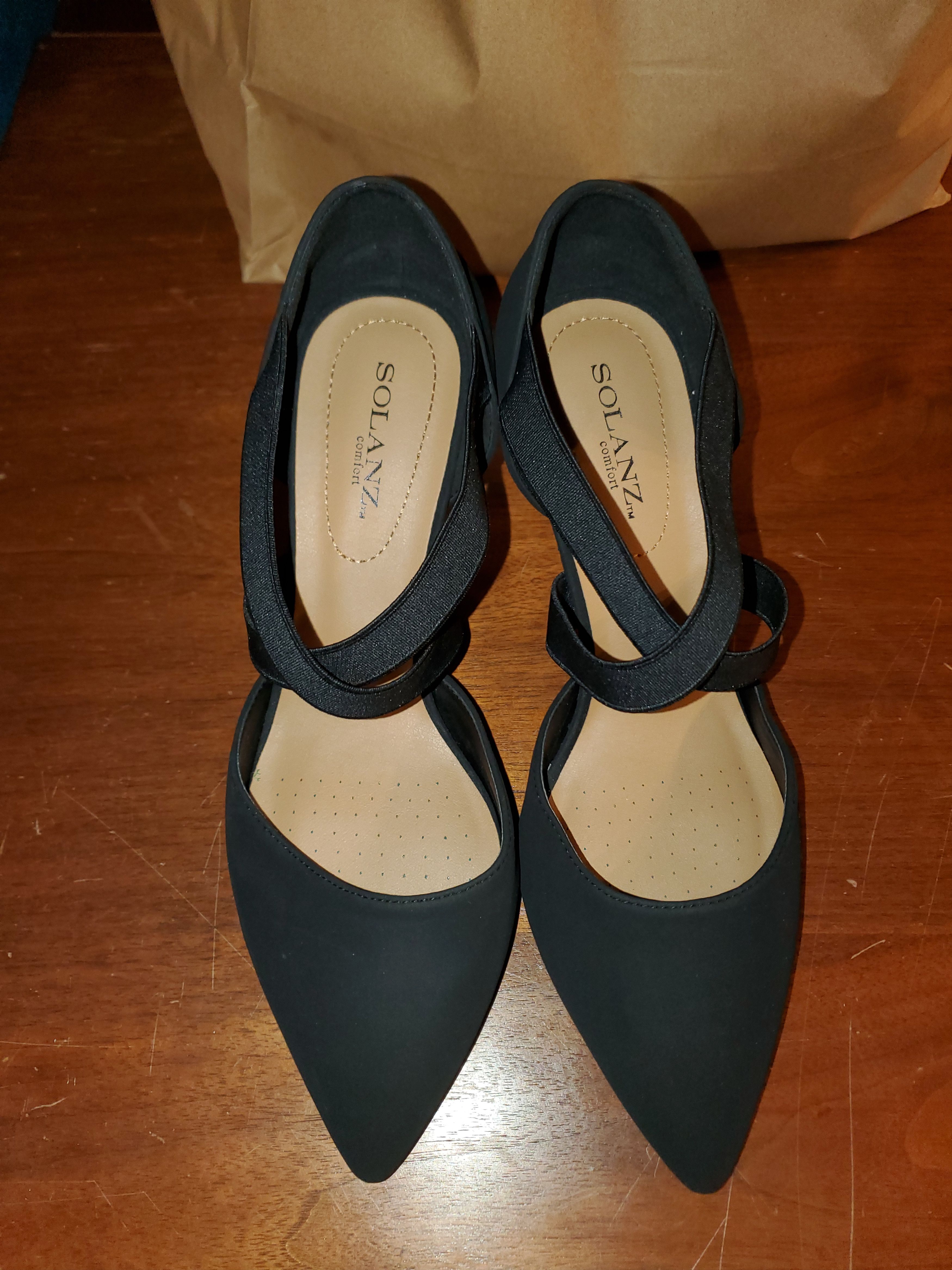 Other Solanz Comfort black strappy 3" heels-size 10 Size US 10 / IT 40 - 1 Thumbnail