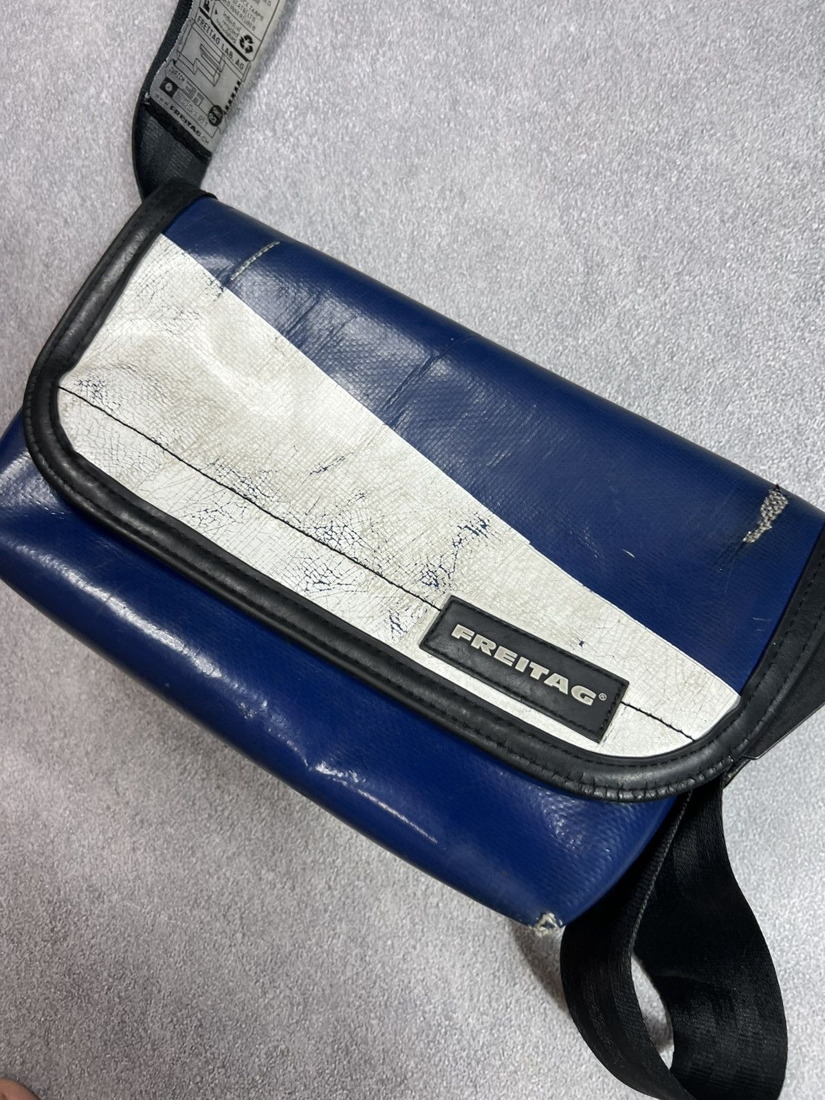 Freitag 💙🤍Freitag Recycled Blue Crossbody Bag Minimal Urban Style Size ONE SIZE - 6 Thumbnail