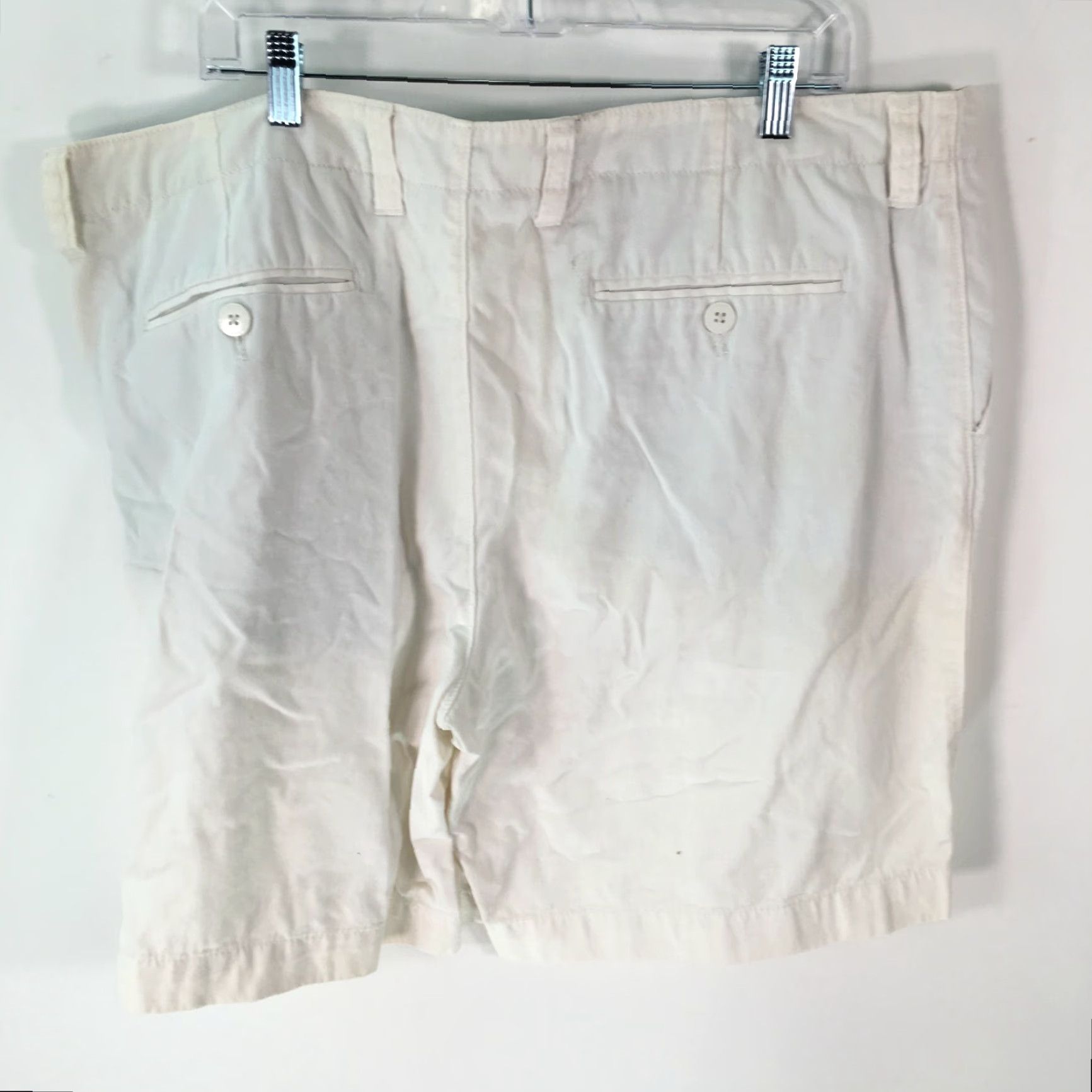 Vintage Men's Chino Shorts Casual High Rise Flat Front White Size 42 Regular Fit Breathable 100% Cotton Size US 42 / EU 58 - 2 Thumbnail