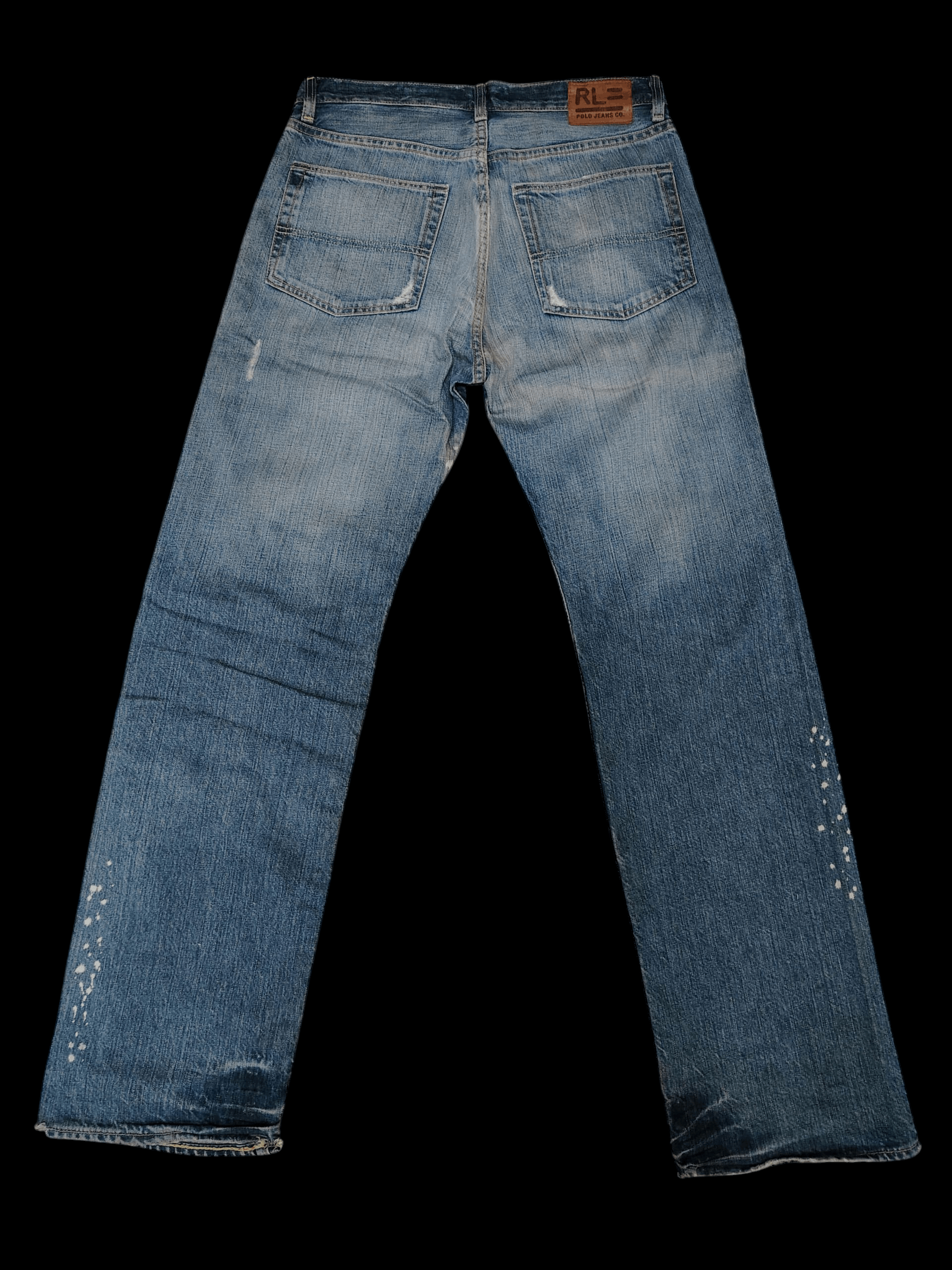 Polo Ralph Lauren Vtg Polo RRL Ralph Lauren Paint Splatter Denim Jeans Baggy Size US 32 / EU 48 - 2 Thumbnail