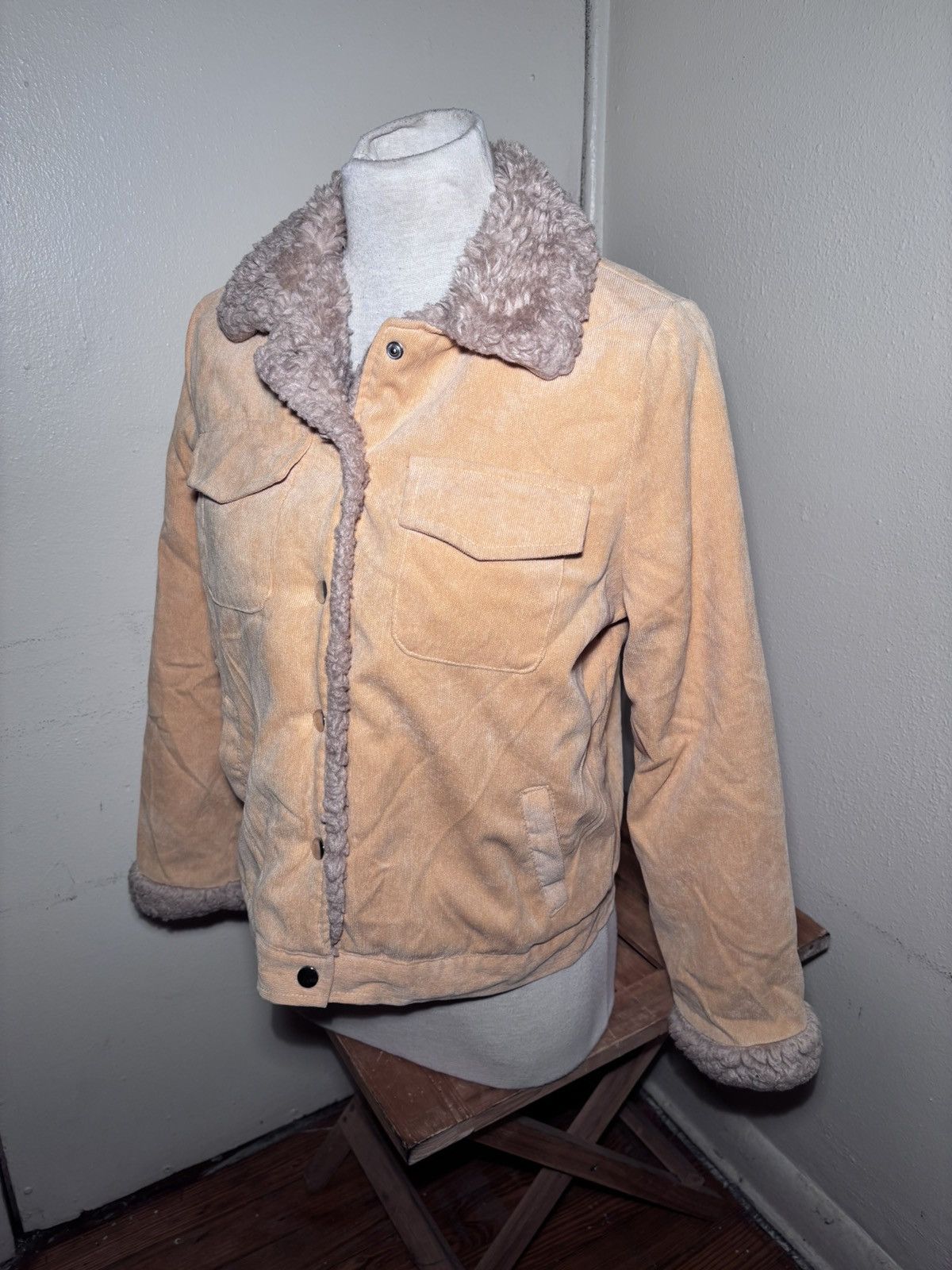 Shein SHEIN Corduroy Sherpa Lined Jacket Size XS / US 0-2 / IT 36-38 - 5 Thumbnail